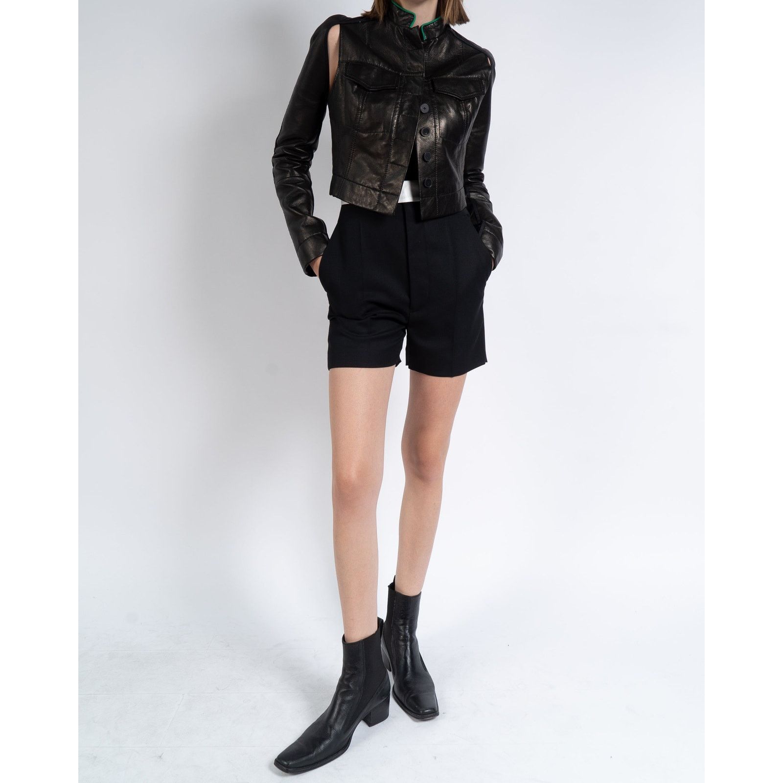 Haider Ackermann SS20 Black Shorts with White Taroni Waist Size 26" / US 2 / IT 38 - 2 Thumbnail