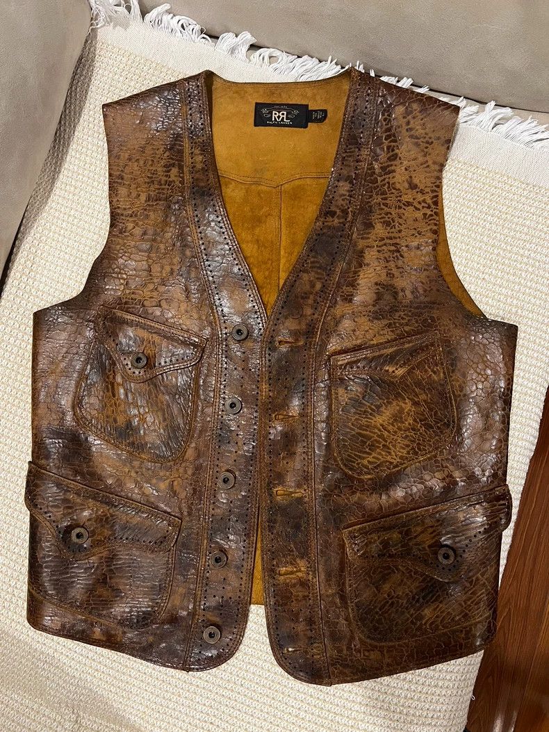 RRL Ralph Lauren RRL Distressed Leather Vest S Size - dmc Size US S / EU 44-46 / 1 - 1 Thumbnail