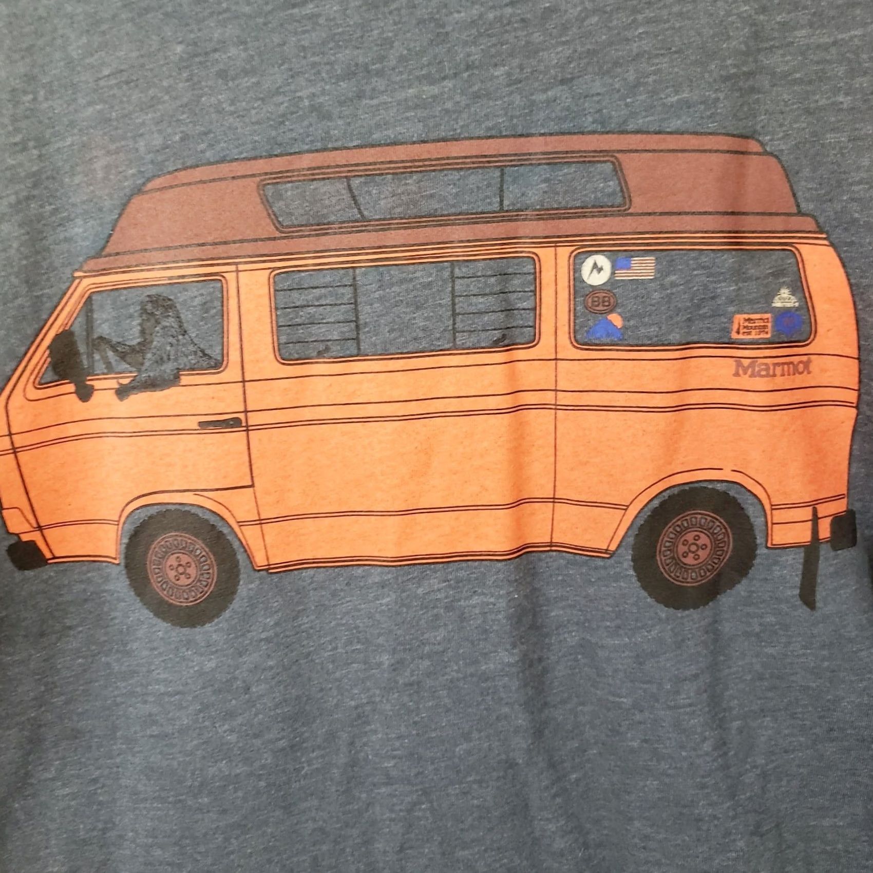 Marmot Marmot Van Life Tee Short Sleeve Mens XXL Gray Jersey Crew Neck Van Graphic Front T-Shirt Size US 39 - 4 Thumbnail