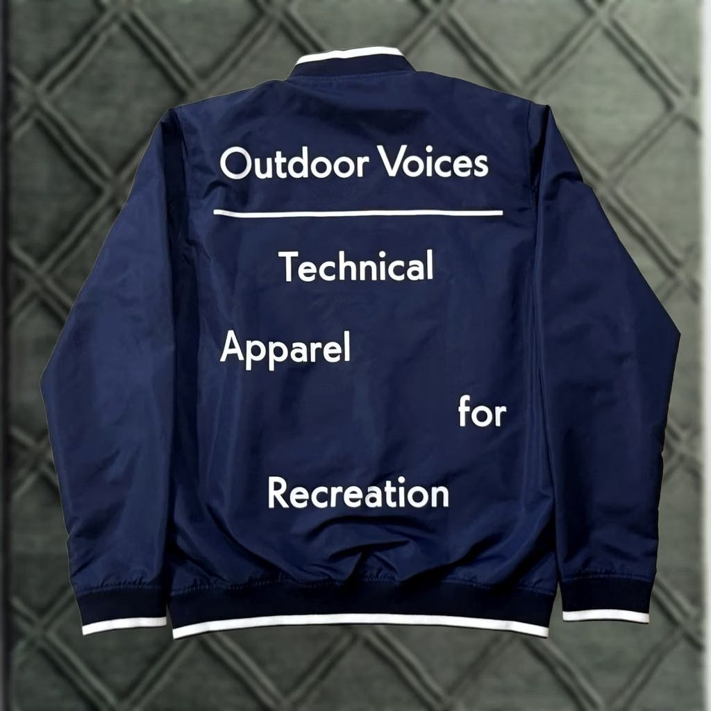 Outdoor Voices Outdoor Voices Bomber Jacket Medium Mens Blue Nylon Softshell Zip Pockets Lined Vintage No Size US M / EU 48-50 / 2 - 1 Thumbnail