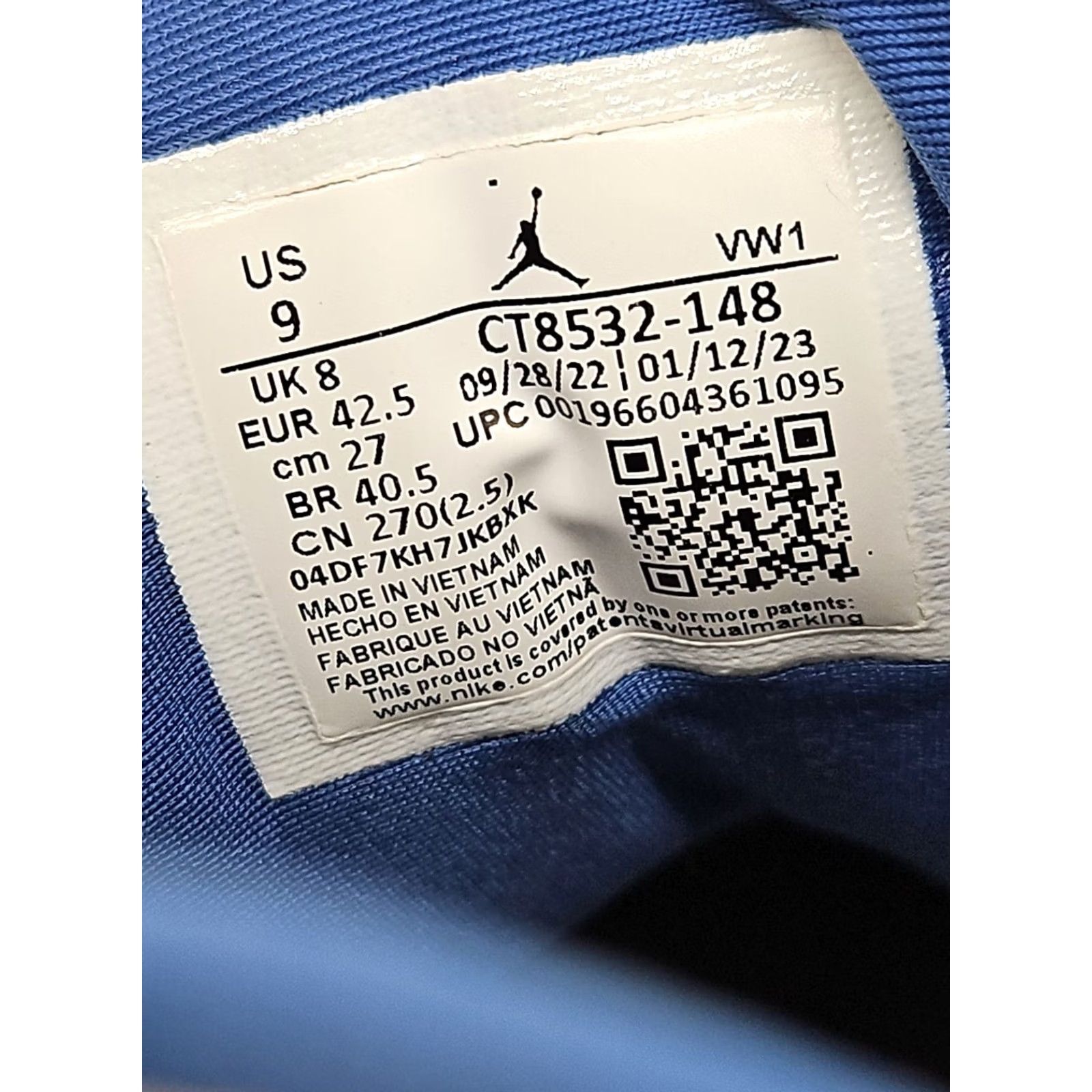 Jordan Brand Nike Air Jordan 3 Retro True Blue 2022 CT8532-148 Men's Size 9 White Blue Size US 9 / EU 42 - 6 Thumbnail