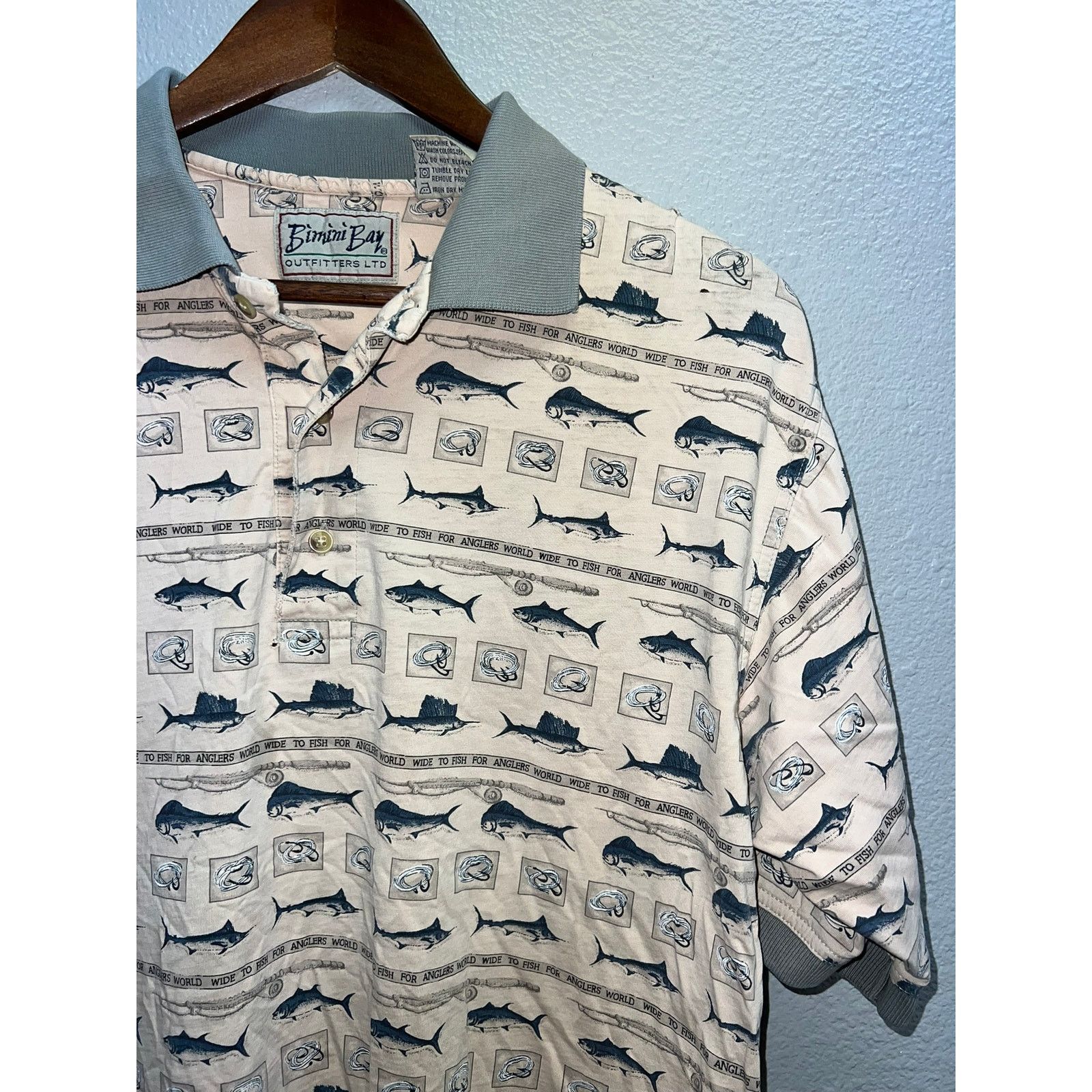 Vintage Vintage Bimini Bay Polo Shirt Outfitters Fish Anglers Size US M / EU 48-50 / 2 - 2 Thumbnail