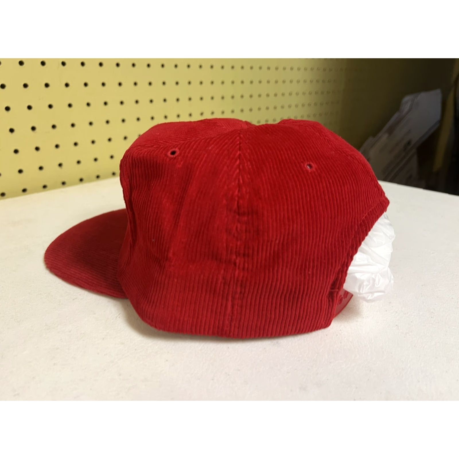 Vintage VINTAGE Woodstock Fire Department Red Corduroy SnapBack Cap Hat Vermont VT Men Adjustable Red Corduroy Baseball Cap WV Size ONE SIZE - 3 Thumbnail