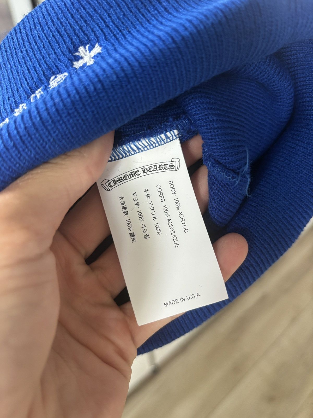 Chrome Hearts NEW | CHROME HEARTS | BLUE CH LOGO BEANIE Size ONE SIZE - 3 Thumbnail