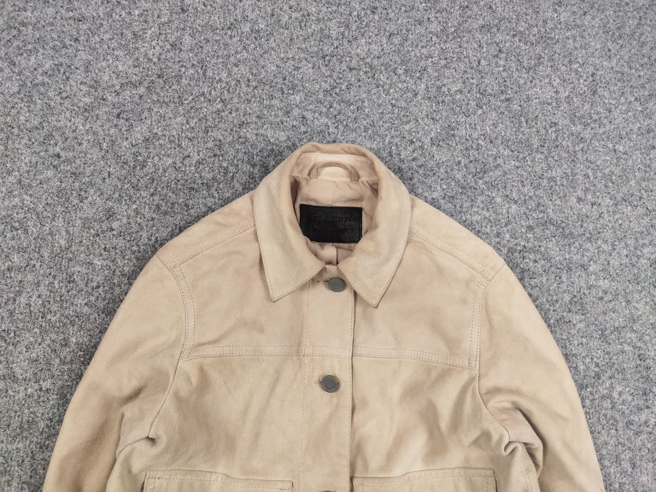 Allsaints Allsaints Sukes Suede Leather Dusty Pink Beige Jacket Size XS / US 0-2 / IT 36-38 - 1 Thumbnail