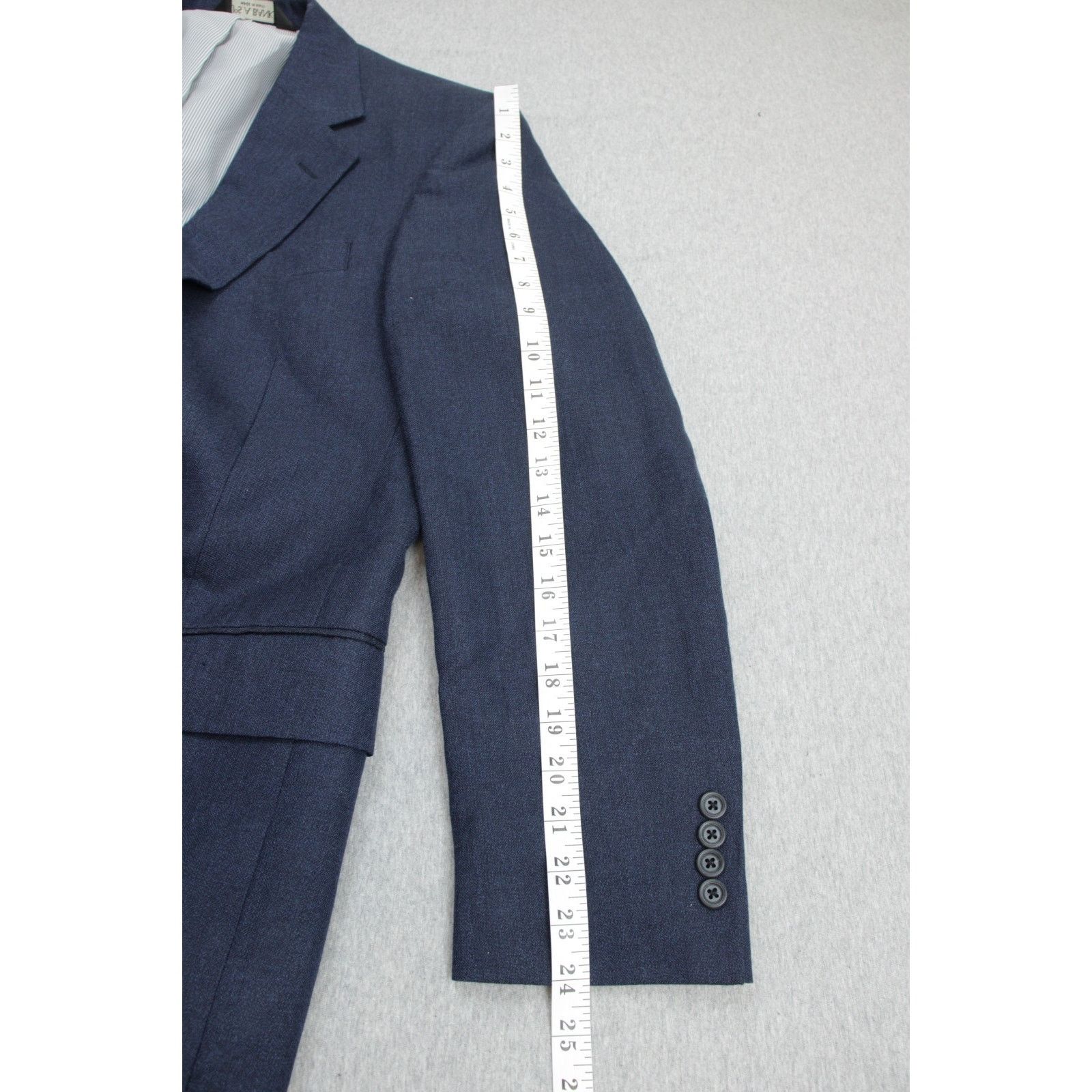 Jos. A. Bank Jos A Bank Blazer Mens 38R Blue Linen Wool Lined 2 Buttons Size 38R - 8 Thumbnail