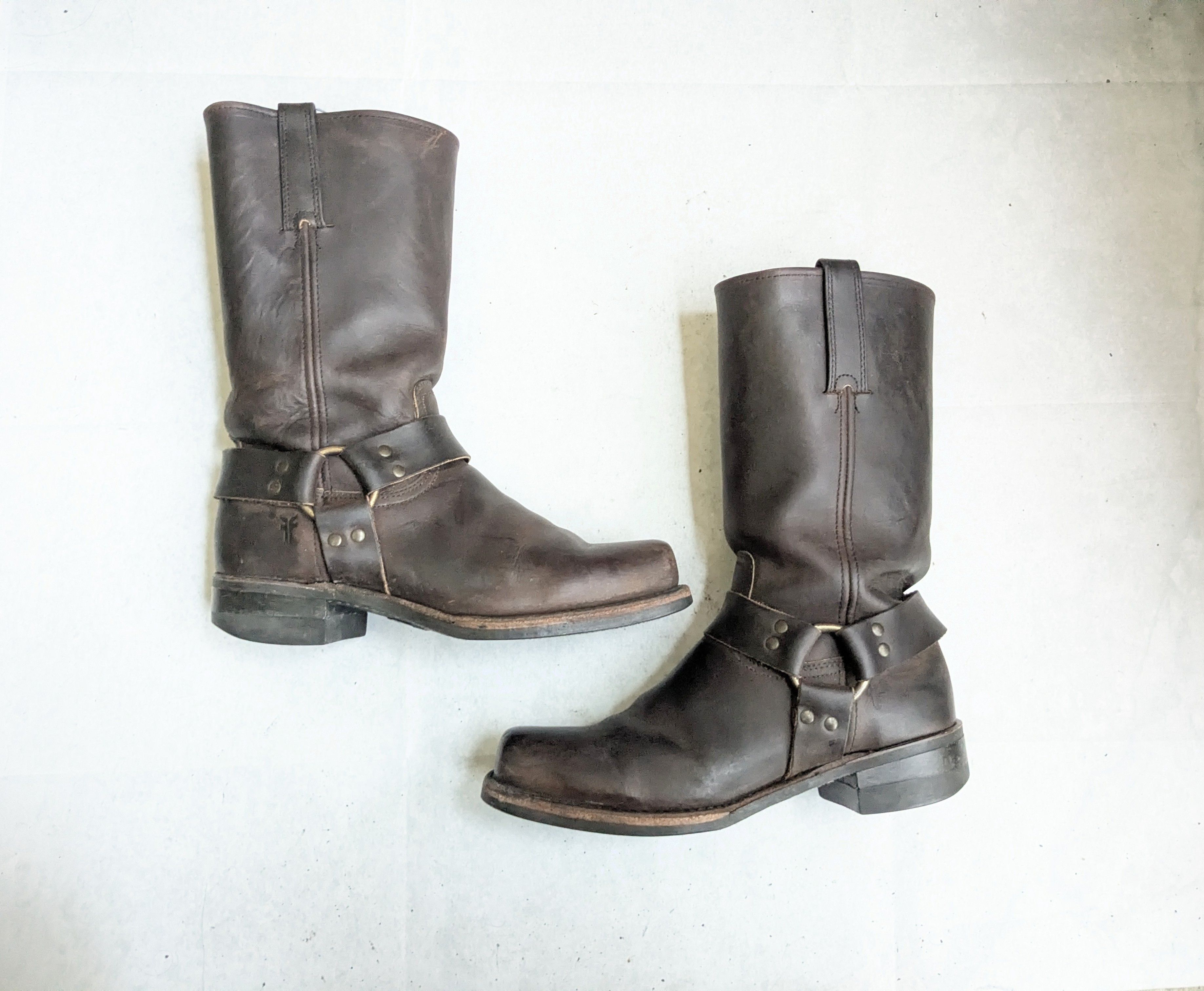 Frye Frye Harness Boots Brown Leather 10 M Size US 10 / EU 43 - 1 Thumbnail