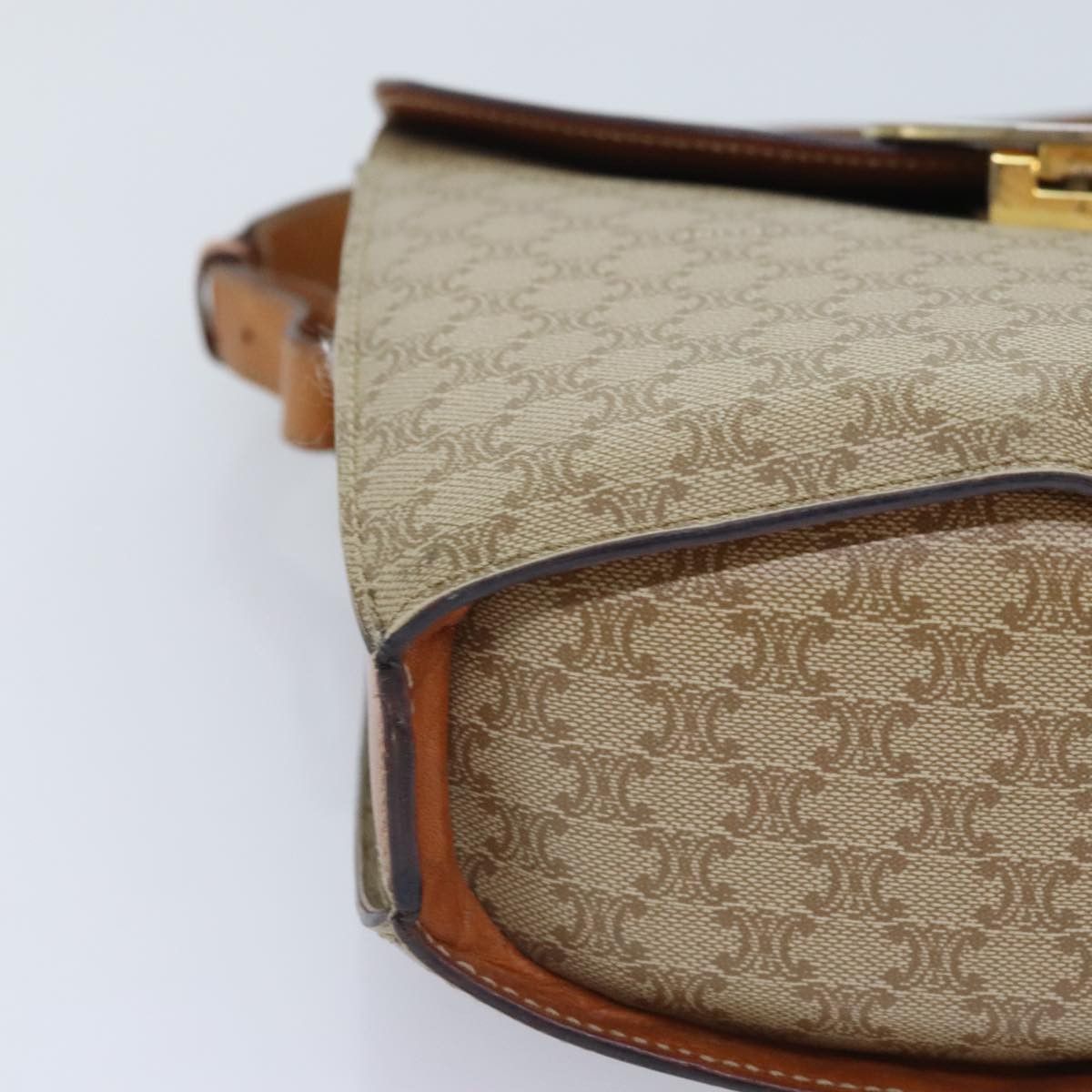 Celine CELINE Macadam Canvas Shoulder Bag Beige Gold Size ONE SIZE - 10 Thumbnail
