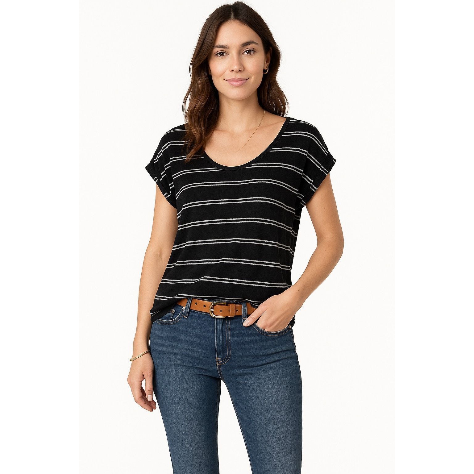 United Colors Of Benetton United Colors of Benetton Linen Striped Top | Navy White | S Size S / US 4 / IT 40 - 2 Thumbnail