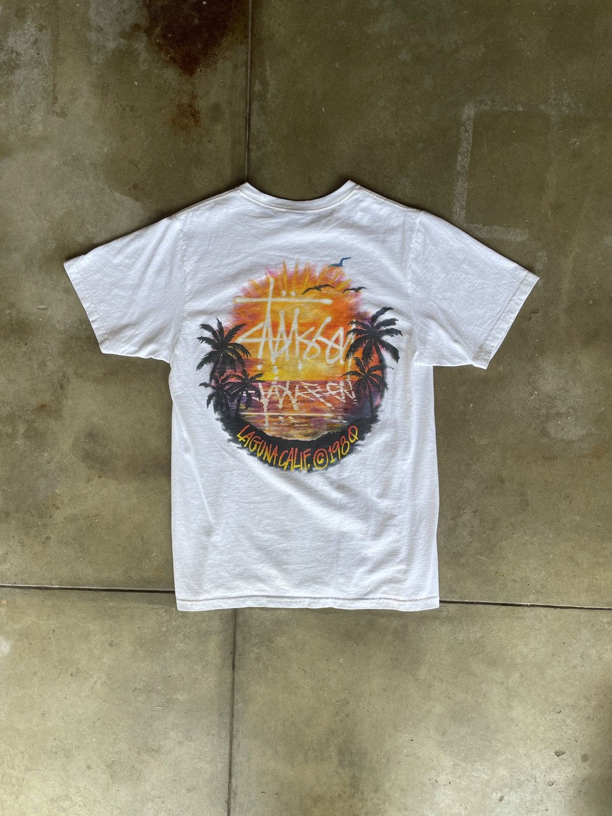 Stussy × Vintage Men’s Stussy Back Graphic Tee Size US S / EU 44-46 / 1 - 1 Thumbnail
