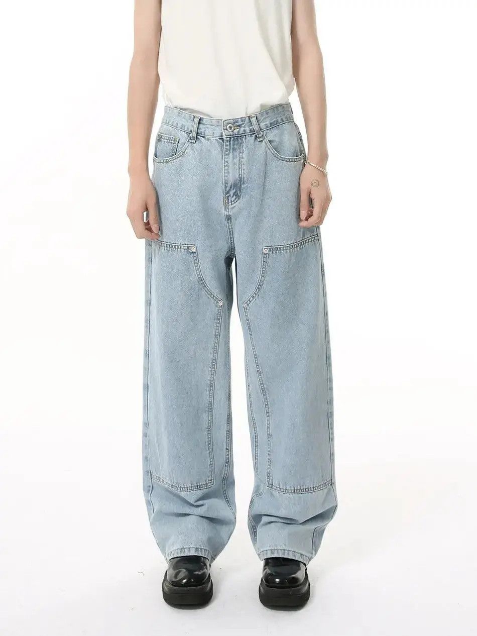 Japanese Brand Retro loose high street straight leg jeans Size US 32 / EU 48 - 2 Thumbnail