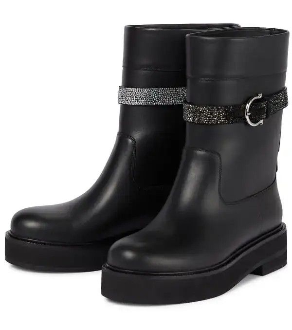 Salvatore Ferragamo o1y0326 Ankle Boots in Black Size US 10 / IT 40 - 2 Thumbnail