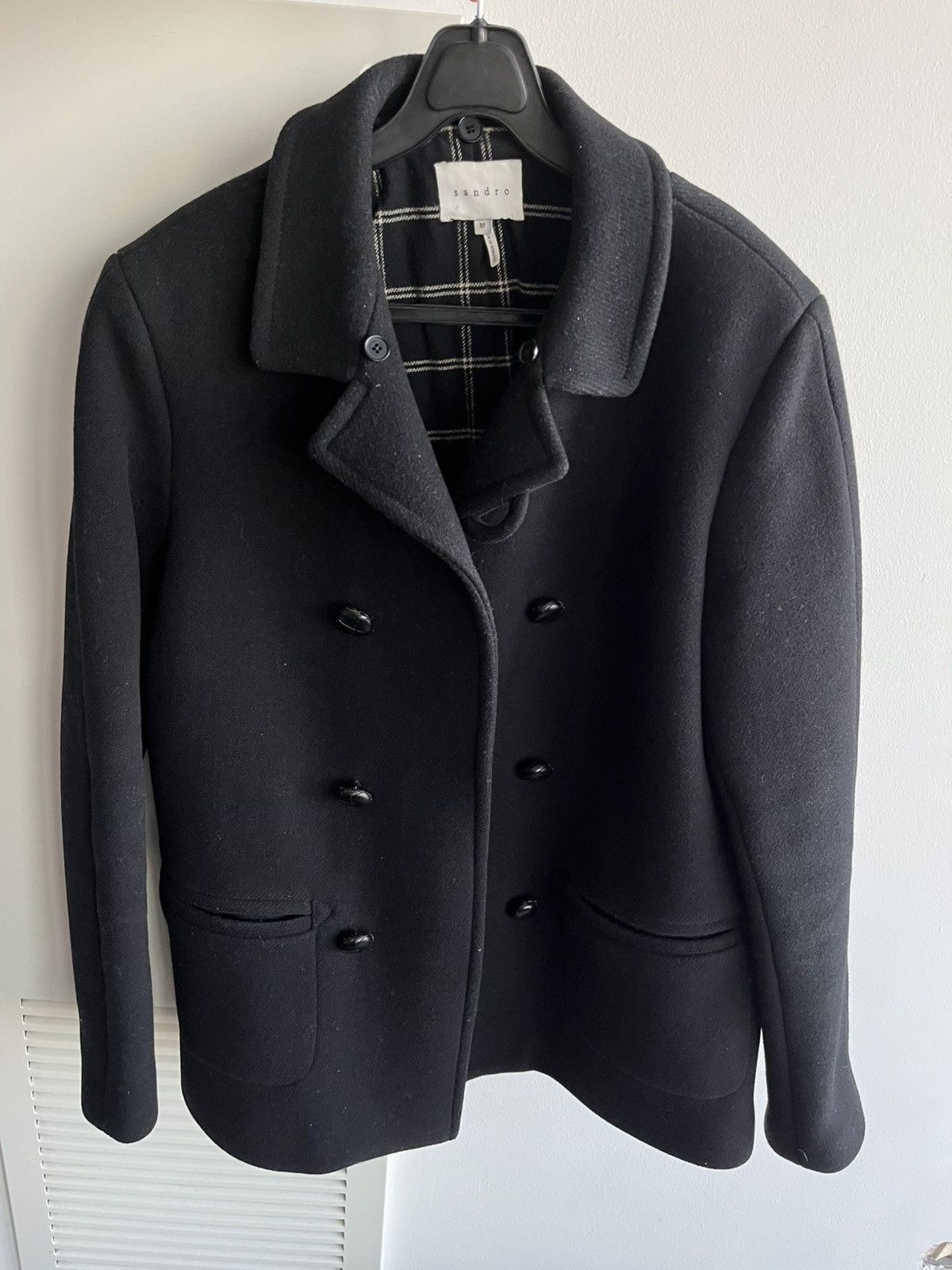 Sandro $1k Value Vintage Sandro French Pea Coat Runway Limited Size US M / EU 48-50 / 2 - 2 Thumbnail
