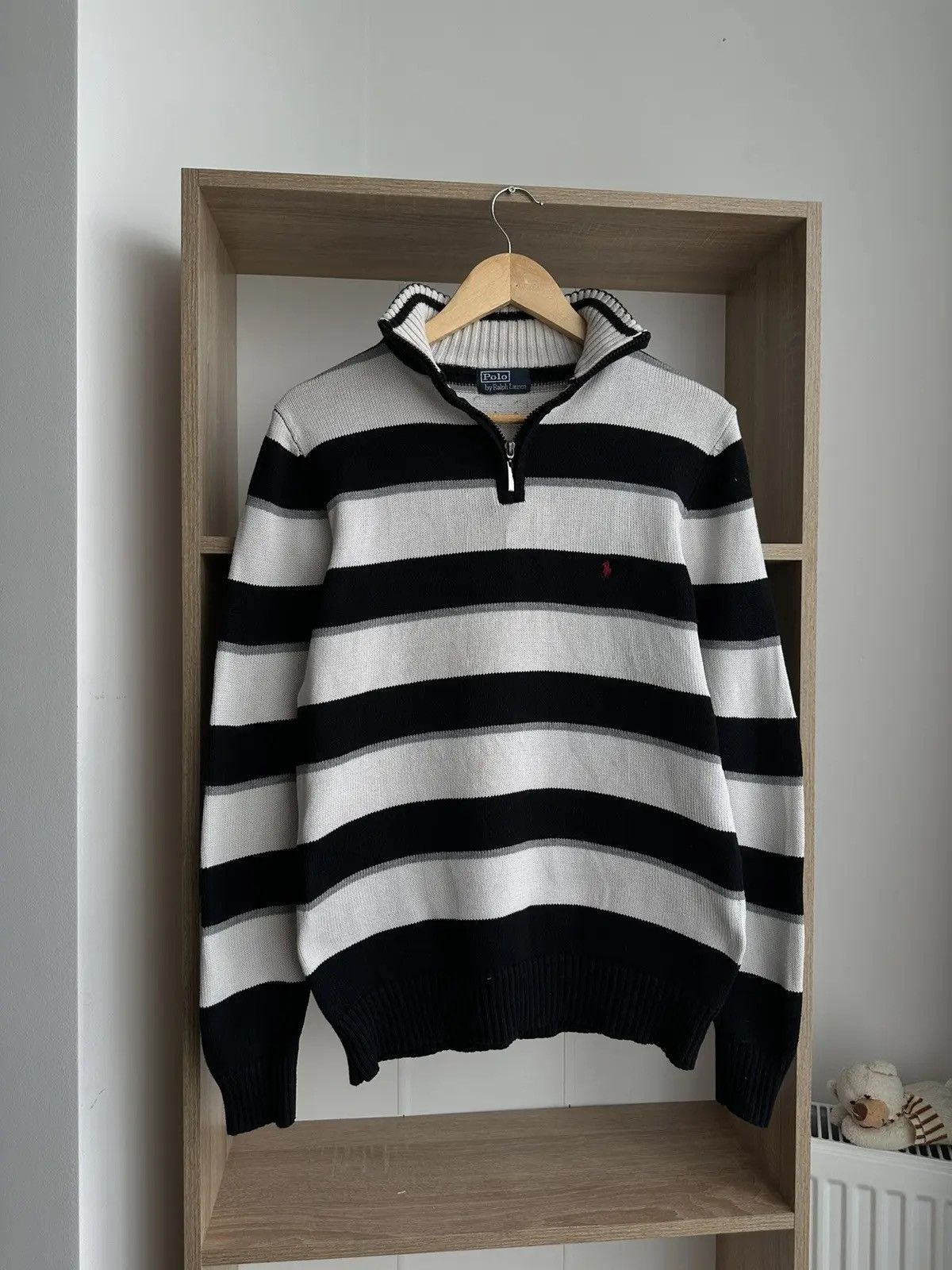 Polo Ralph Lauren × Vintage Vintage PRL Navy Polo Ralph Lauren 1/4 Zip Sweater Size US M / EU 48-50 / 2 - 9 Thumbnail