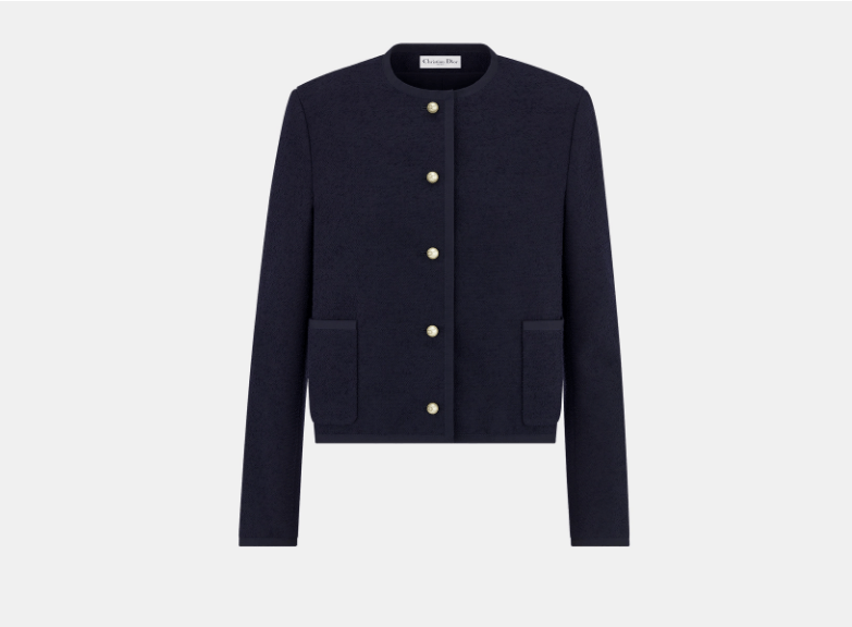 Dior o1w1db10925 421V58 Cropped Jacket in Navy Blue Size XL / US 12-14 / IT 48-50 - 1 Thumbnail