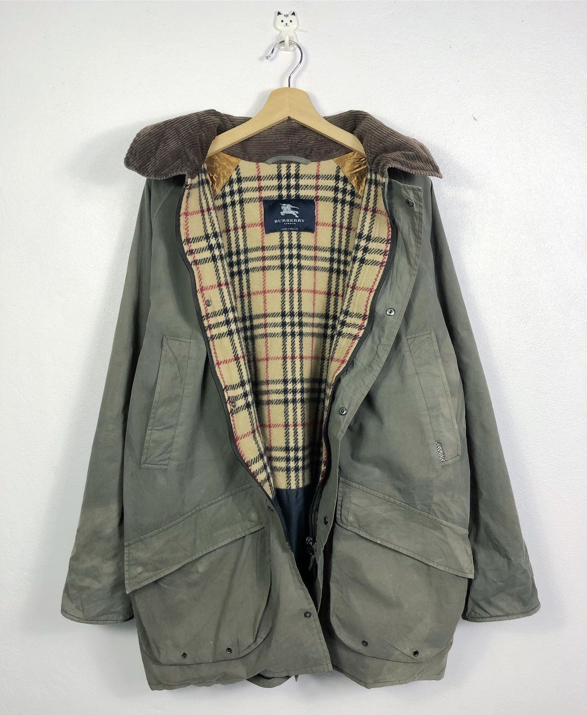 image of Faded Burberry Jacket Nova Check Made In England in Brown, Men's (Size 2XL)