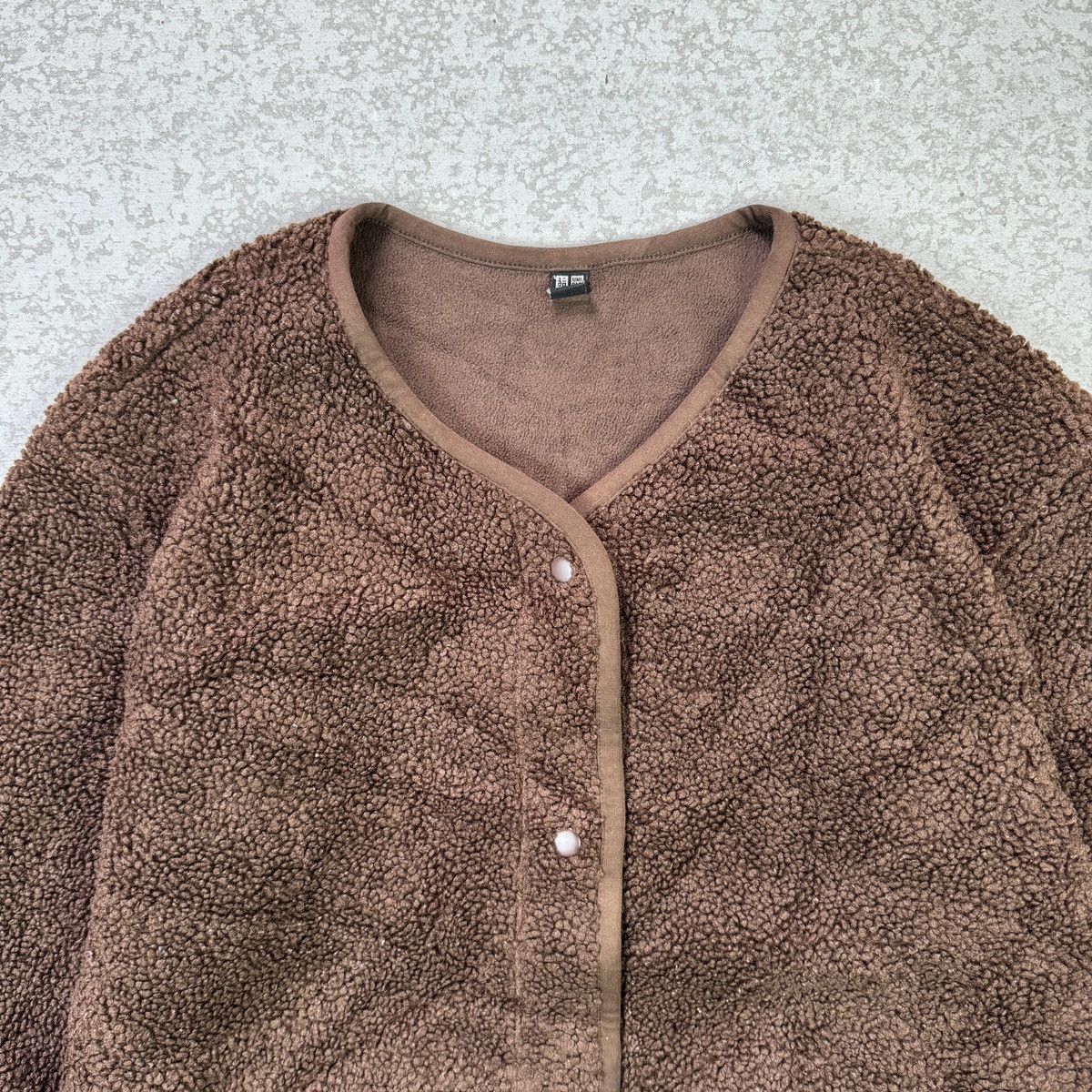 Japanese Brand × Uniqlo Uniqlo Button Up Dark Brown Matted Fleece Jacket Size US M / EU 48-50 / 2 - 3 Thumbnail