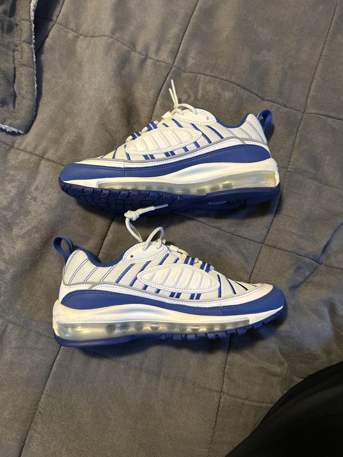 Nike Air Max 98 White Indigo Size US 7 / EU 40 - 2 Thumbnail