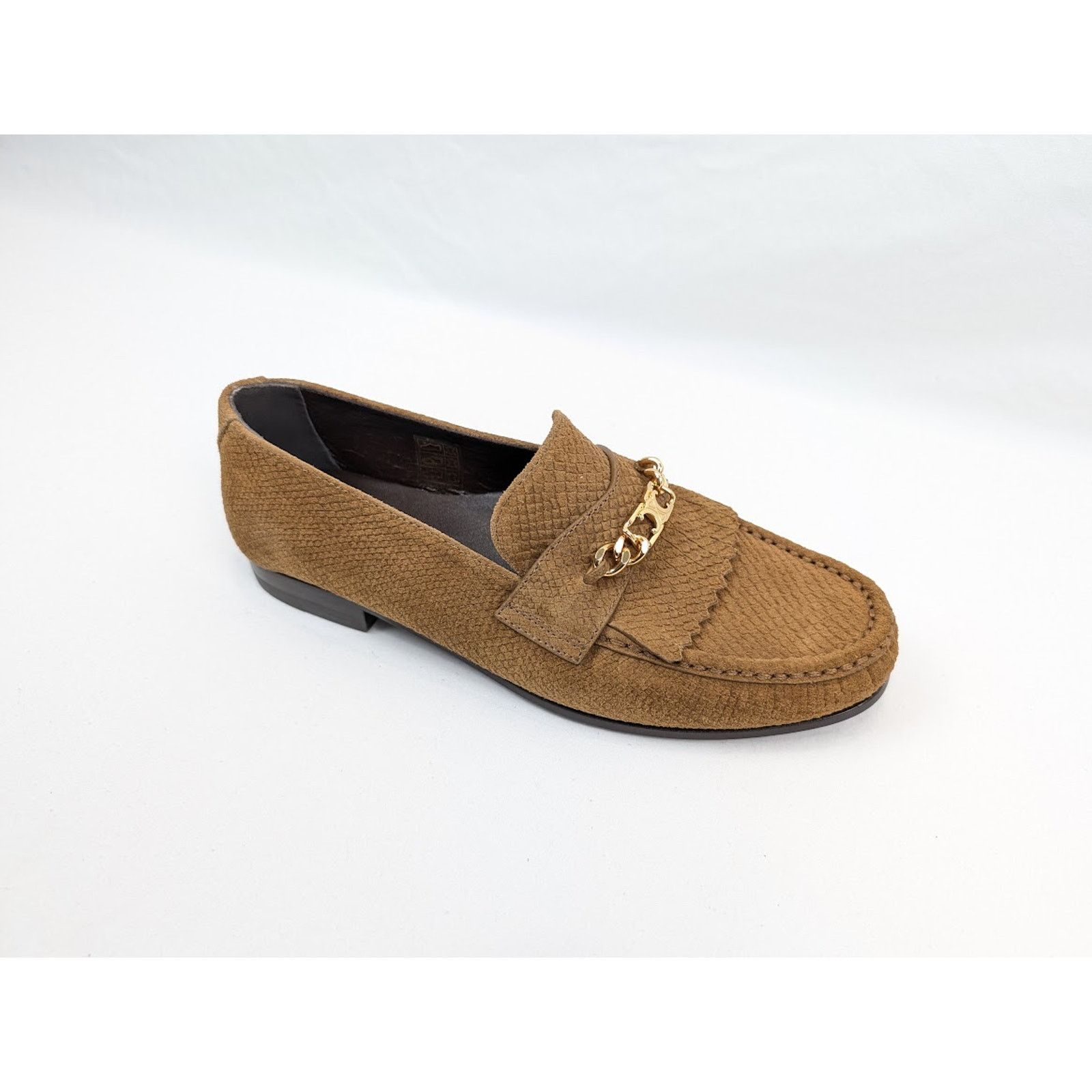 Celine o1rshd1 Lizard Stamped Suede Calfskin Loafers in Tan Size US 11 / EU 44 - 4 Thumbnail