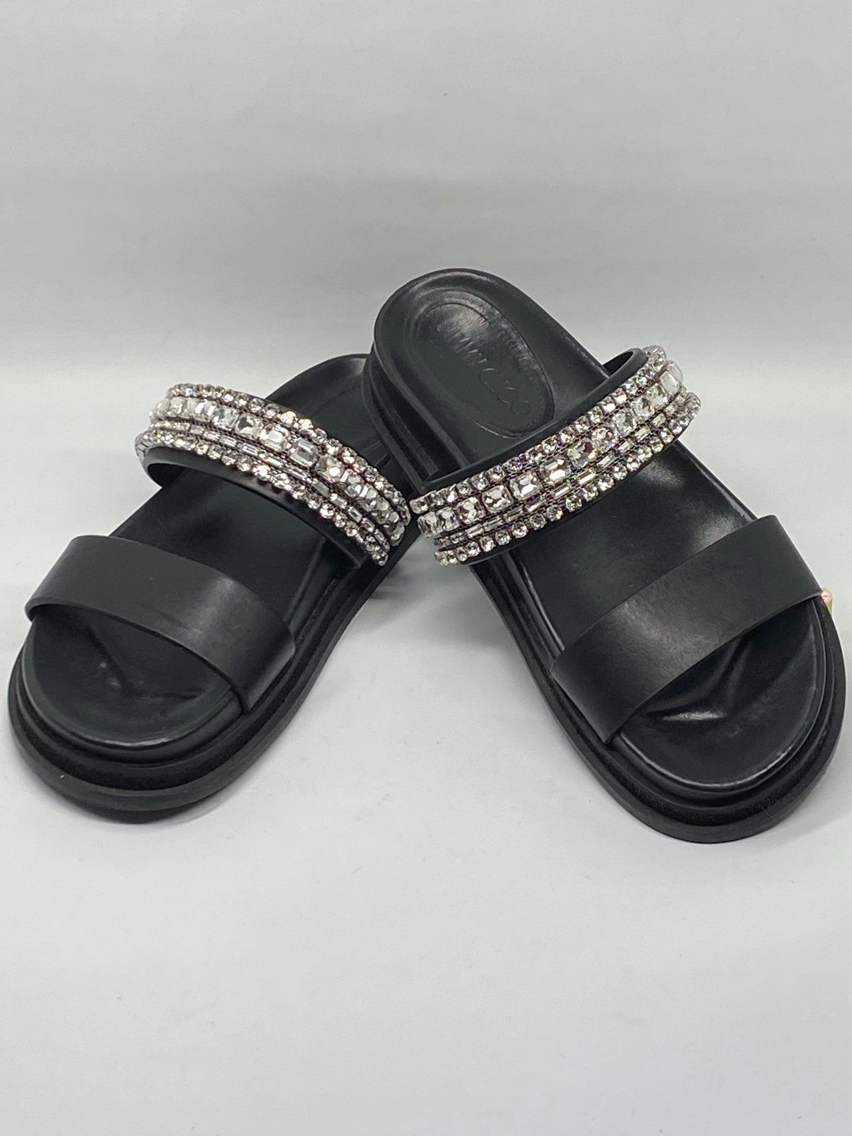 Jimmy Choo Jimmy Choo Jadi Crystal-Embellished Leather Slides size 36.5 Size US 6.5 / IT 36.5 - 9 Thumbnail