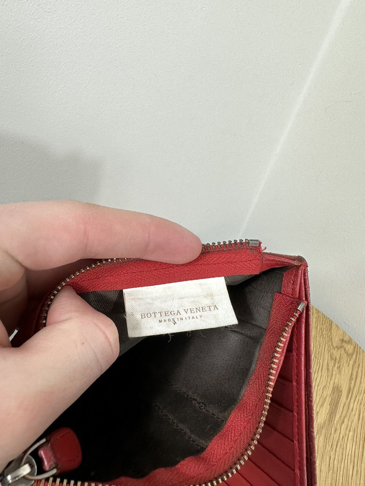 Bottega Veneta × Vintage Vintage Bottega Veneta Luxury Classic Red Leather Wallet Size ONE SIZE - 10 Thumbnail