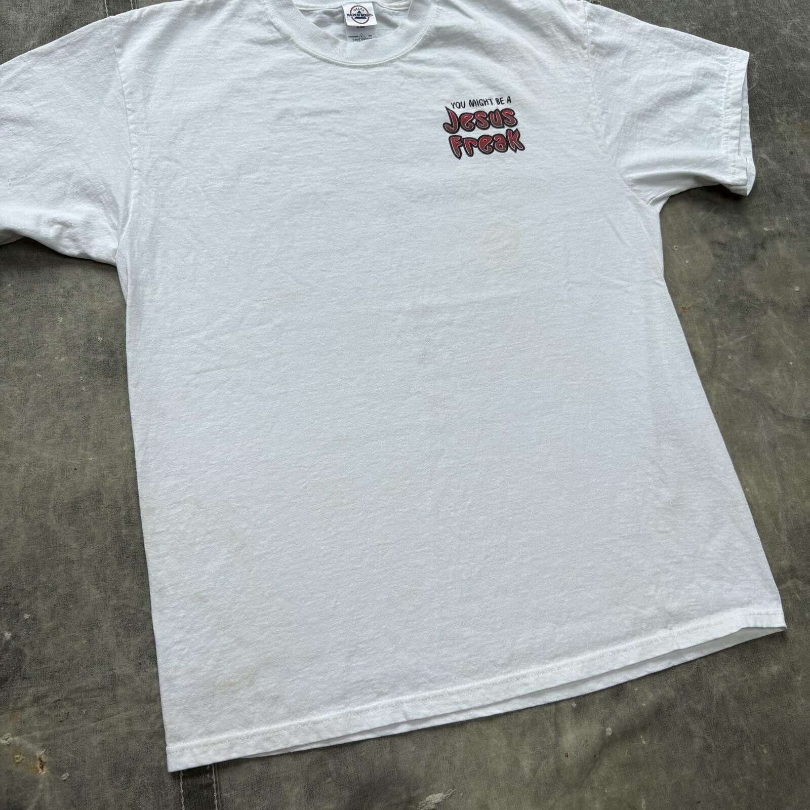 Delta Vintage Y2K Jesus Freak Funny Double Sided Religious Shirt Size US L / EU 52-54 / 3 - 6 Thumbnail