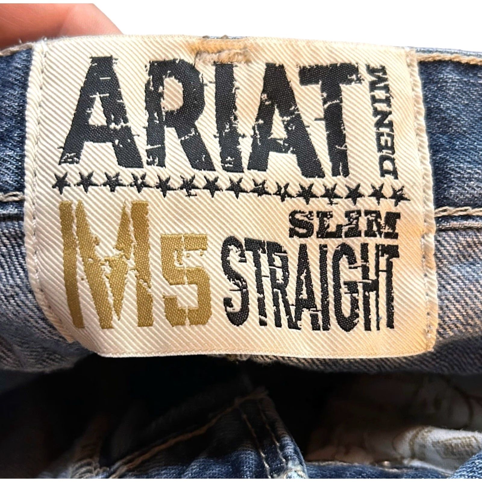 Ariat Ariat Denim M5 Slim Straight Women's Blue Jeans Size 29x32 Western Cowboy Horse Southwestern M5 Slim Straight Jeans Size 29" - 7 Thumbnail