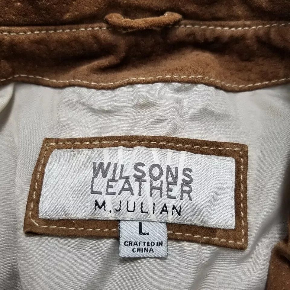 Other Wilson Leather Jacket Mens Large Brown Pockets M Julian Size US L / EU 52-54 / 3 - 18 Thumbnail
