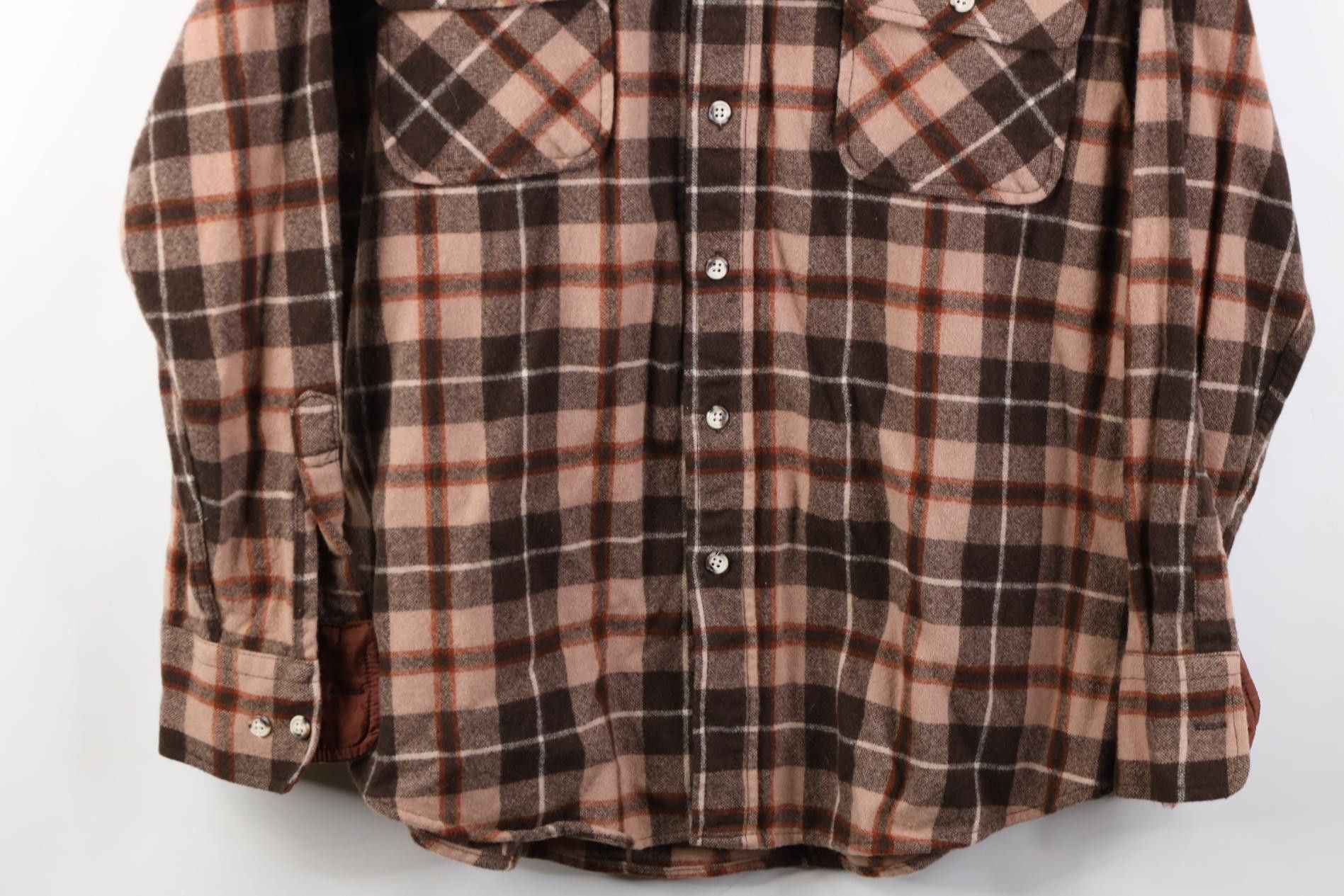 Vintage Vintage 70s Streetwear Wool Knit Board Button Shirt Plaid Size US L / EU 52-54 / 3 - 3 Thumbnail