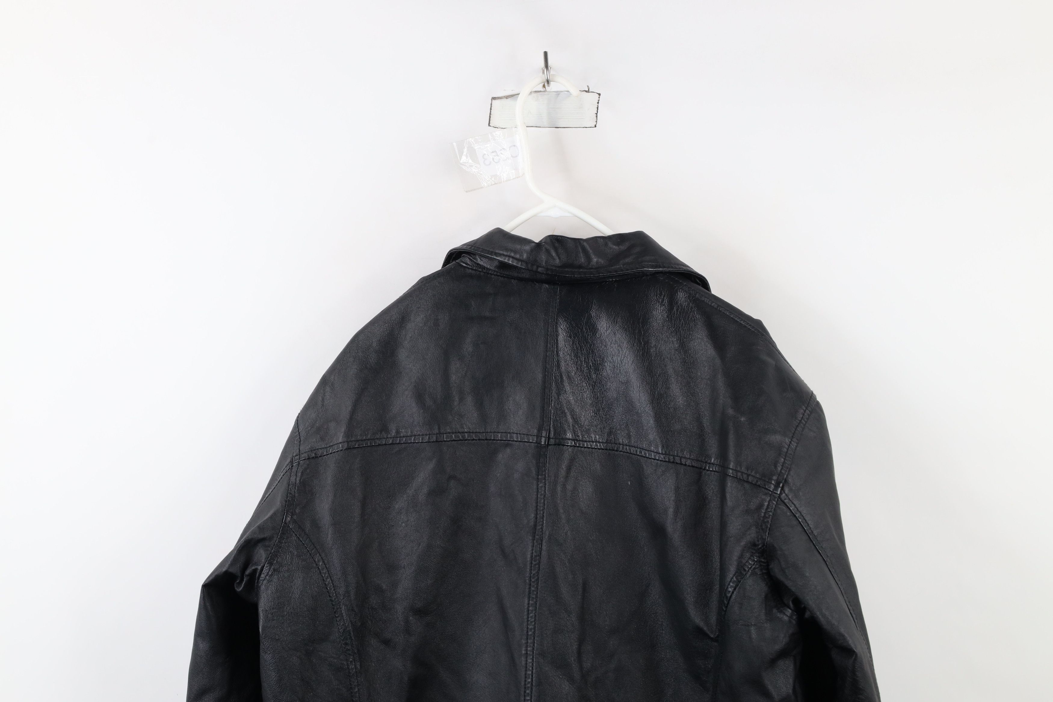 Vintage Vintage 90s Streetwear Leather Full Button Jacket Black Size US M / EU 48-50 / 2 - 15 Thumbnail