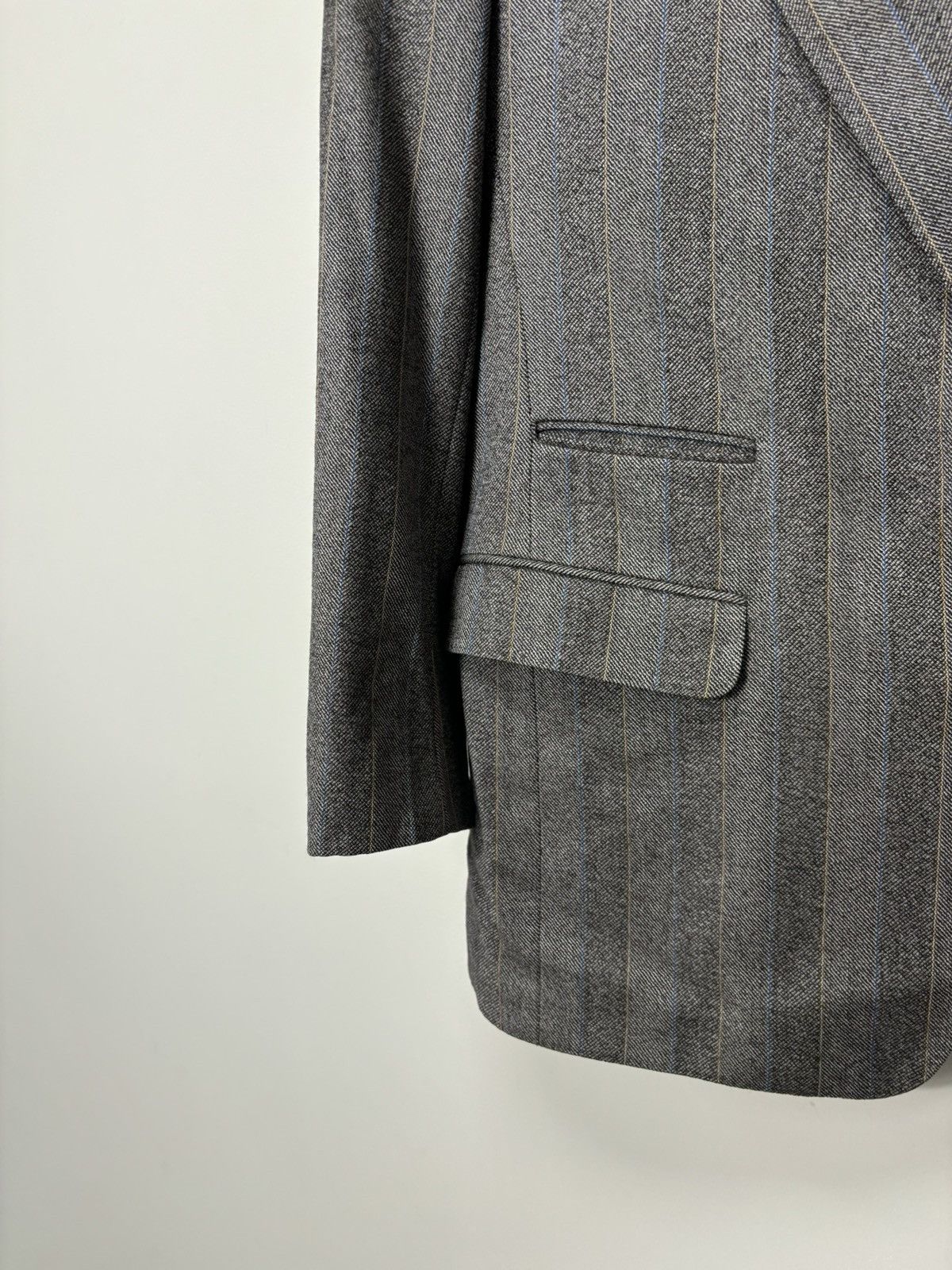 Vintage Vintage Yves Saint Laurent Striped Formal Luxury Wool Blazer Size 44R - 7 Thumbnail