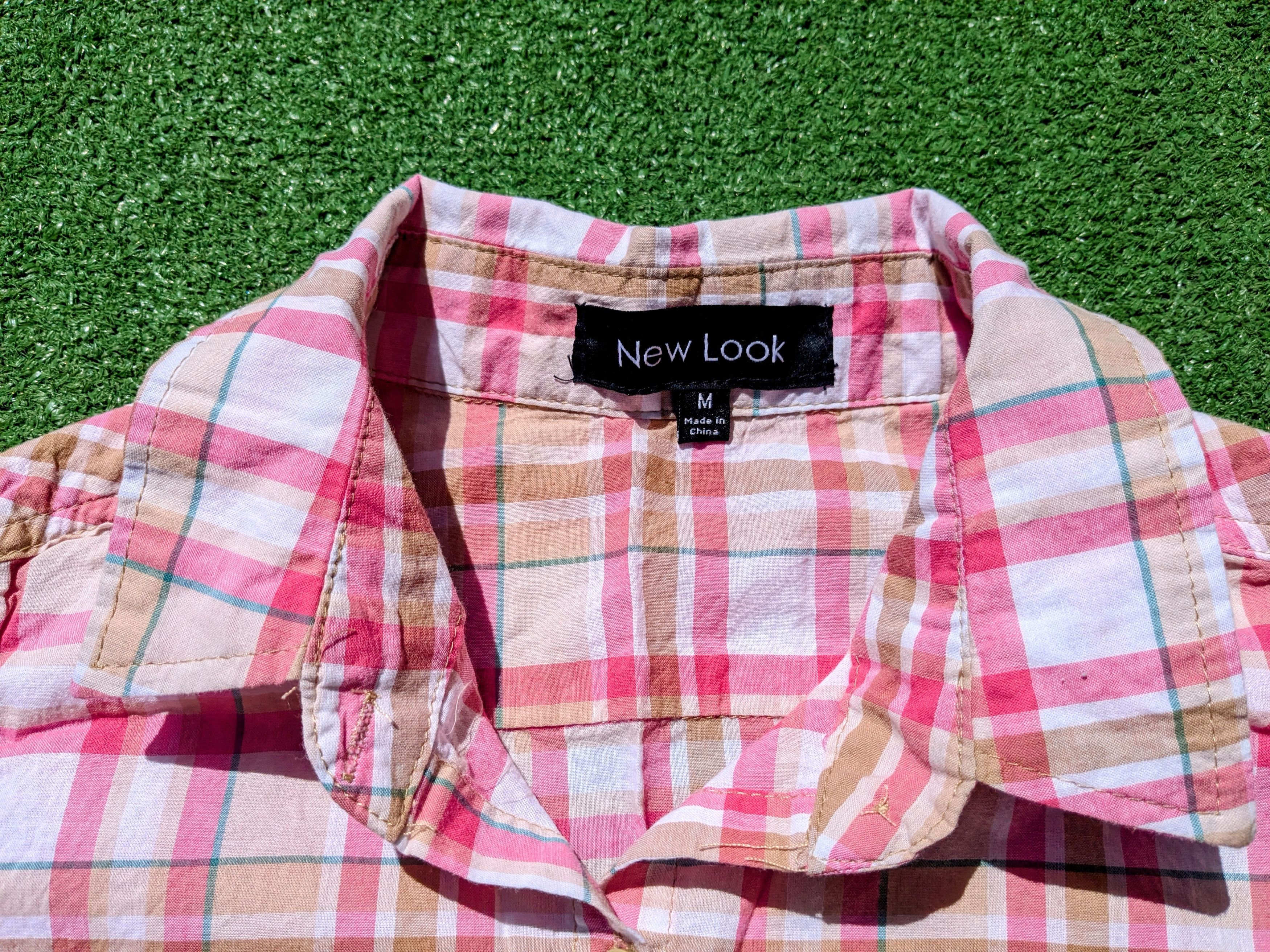 Other New Look Pink Plaid Sleeveless Country Tie-Waist Shirt Top Size M / US 6-8 / IT 42-44 - 5 Thumbnail