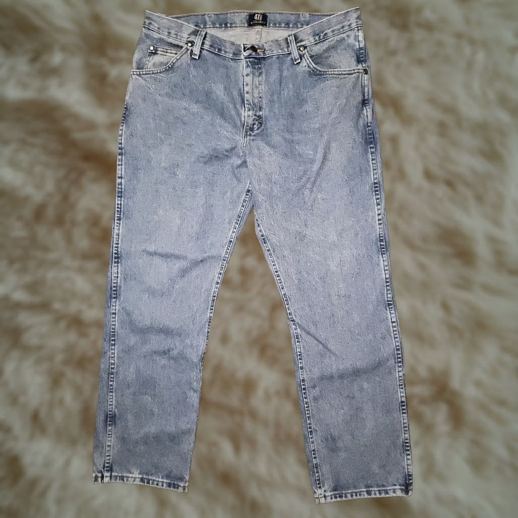 Wrangler VINTAGE Wrangler 47MWZ Jeans Men 36x30 Blue Denim Straight 90s Cowboy Logo Zipper Pocket Western Regular Rise Mens Size US 36 / EU 52 - 1 Thumbnail