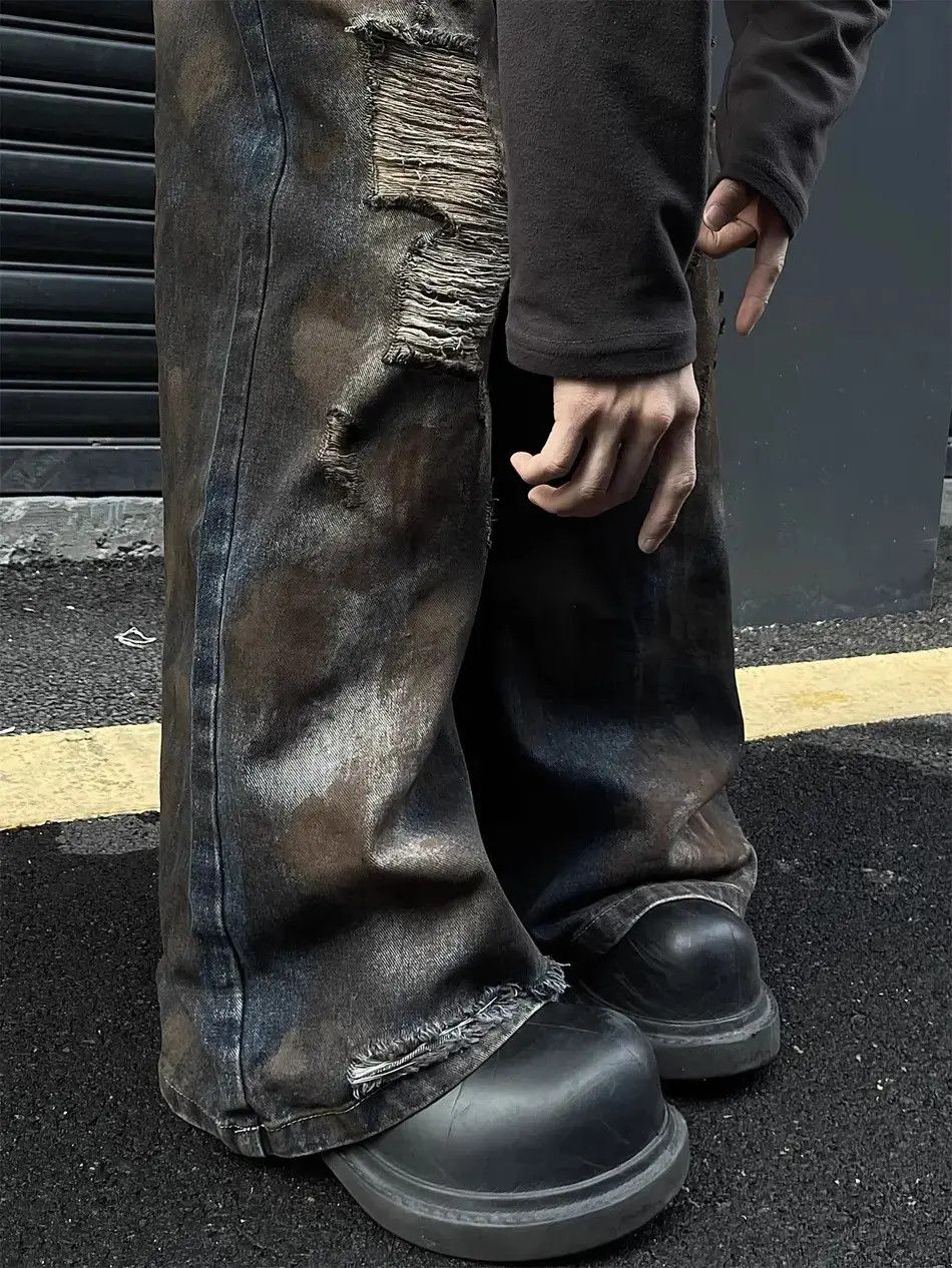 Japanese Brand High street hip-hop ripped jeans Size US 32 / EU 48 - 2 Thumbnail