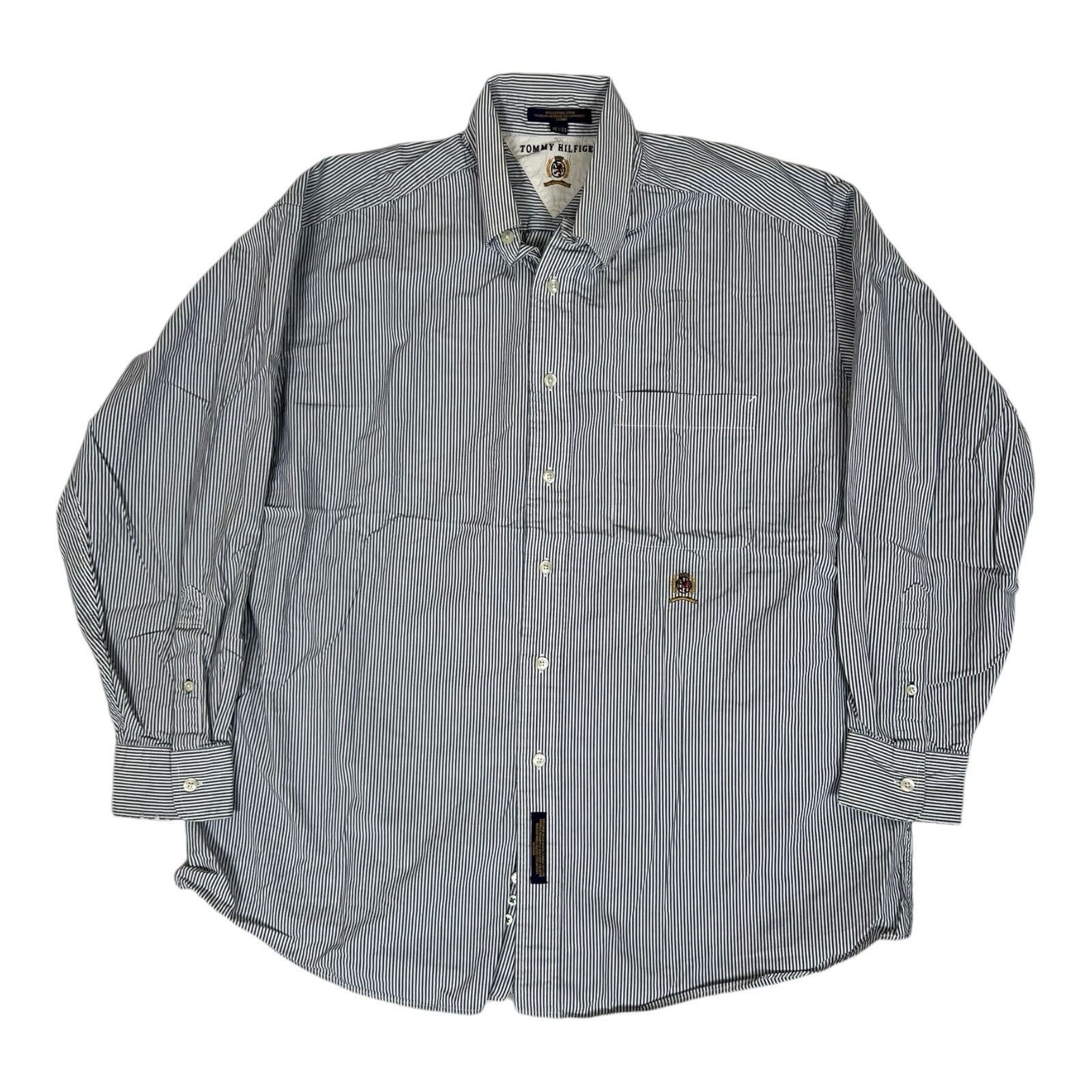 Tommy Hilfiger Vintage Tommy Hilfiger Button Up Long Sleeve Shirt Size 16 1 Size US L / EU 52-54 / 3 - 1 Thumbnail