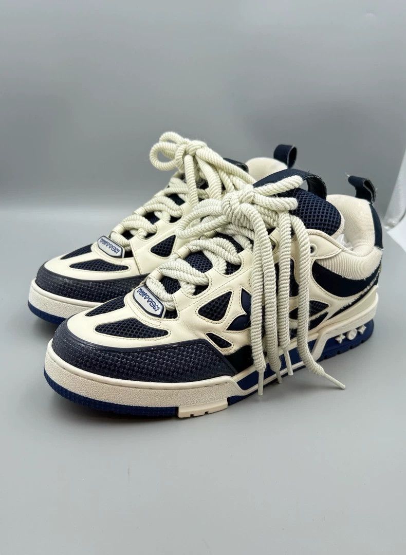 Louis Vuitton Louis Vuitton Blue Lowtop Sneakers - dmc Size US 8 / EU 41 - 1 Thumbnail