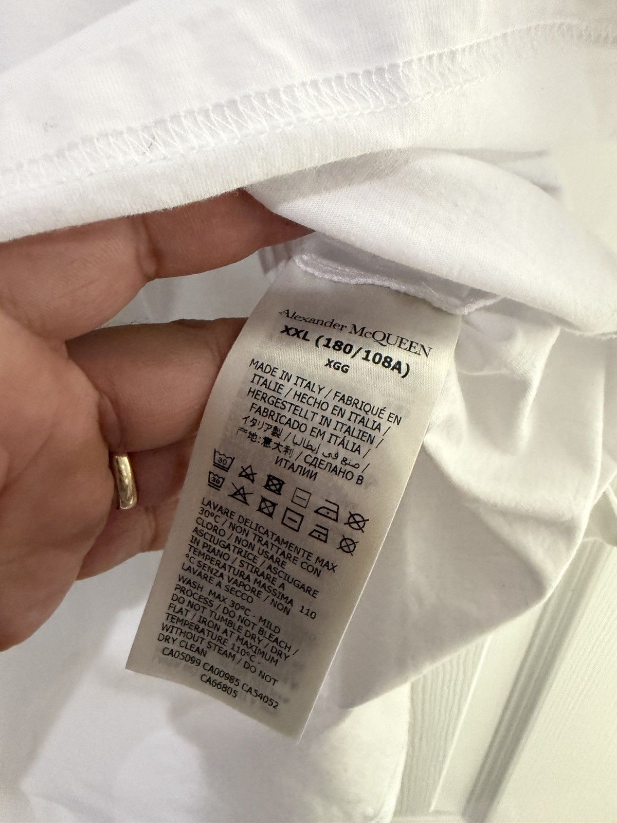 Alexander McQueen Alexander McQueen | White Embroidered T Shirt Size XXL Size US XXL / EU 58 / 5 - 3 Thumbnail