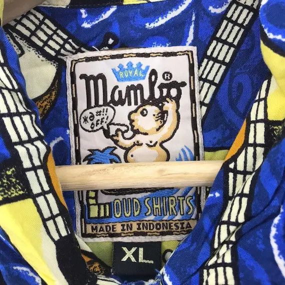 Mambo Vtg 90’ MAMBO LOUD AUSTRALIA Art Guitar AOP Casual Tee Shirt Size US XL / EU 56 / 4 - 4 Thumbnail