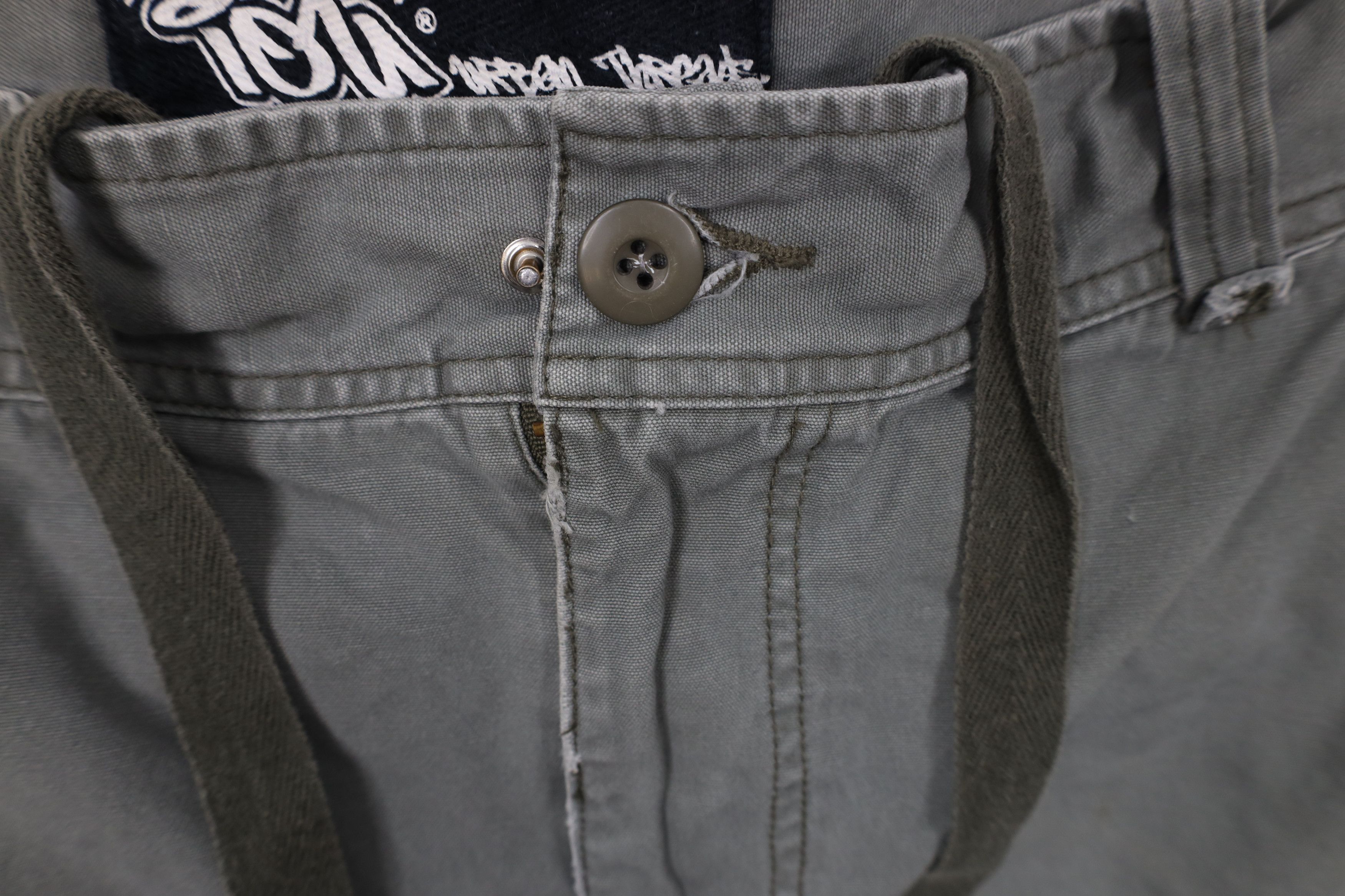 Vintage Vintage 90s IOU Baggy Fit Canvas Cargo Shorts Green Cotton Size US 34 / EU 50 - 5 Thumbnail