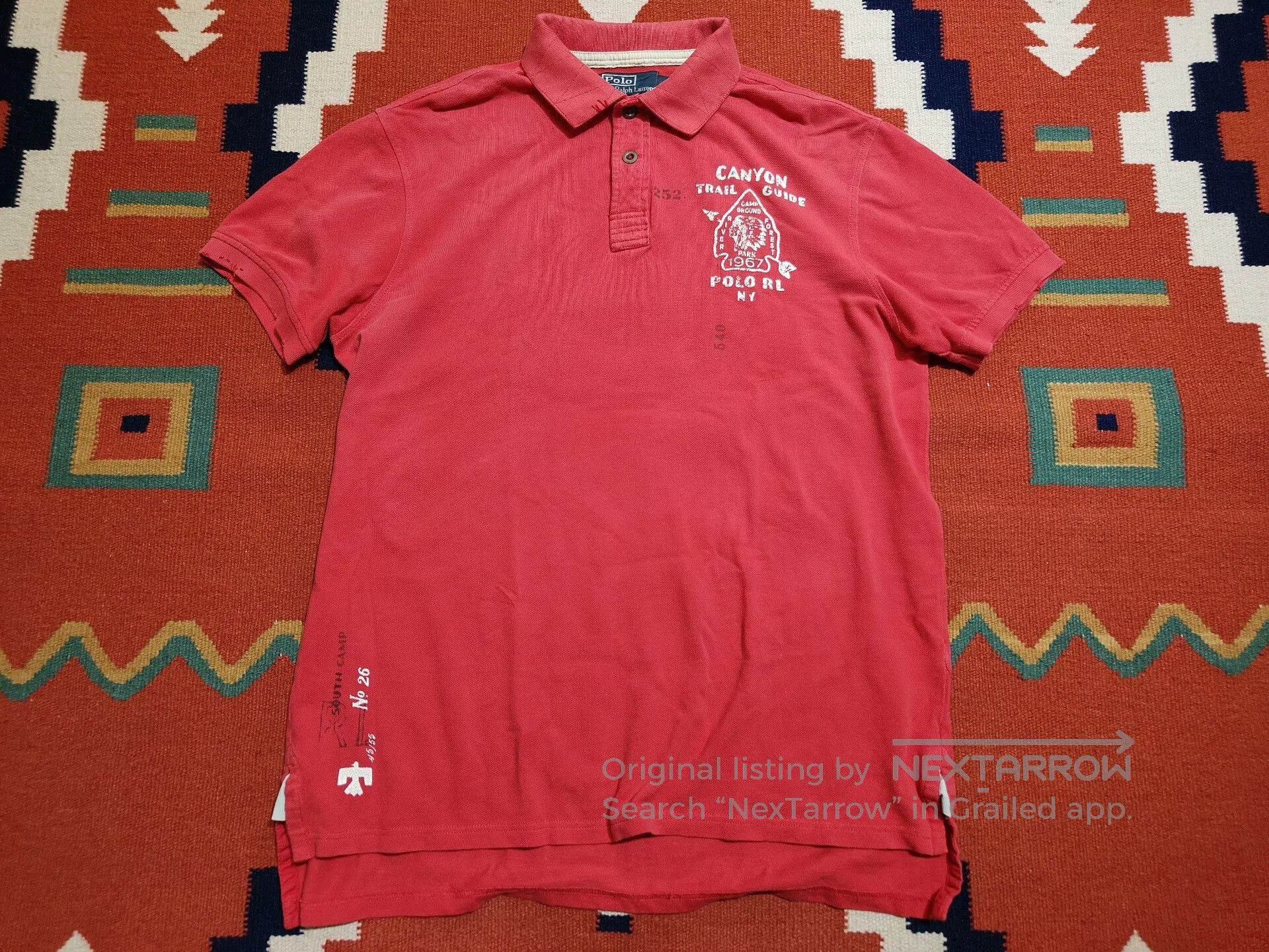 RRL Ralph Lauren RRL Navajo Embroidered Short Sleeve Polo. Size US L / EU 52-54 / 3 - 2 Thumbnail