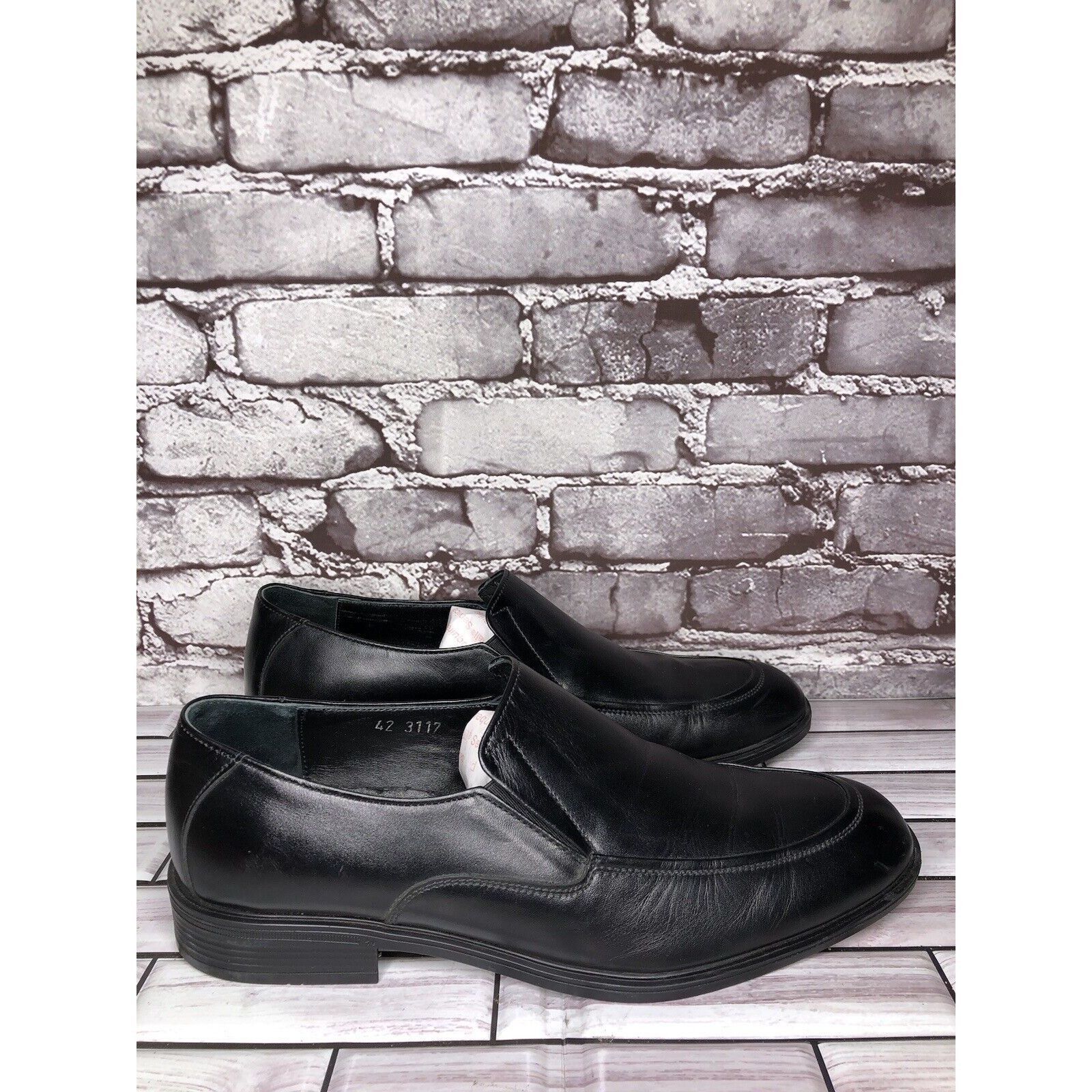 Other HAJJO Black Leather Slip On Casual Dress Loafers Work Shoes Size US 9 / EU 42 - 3 Thumbnail