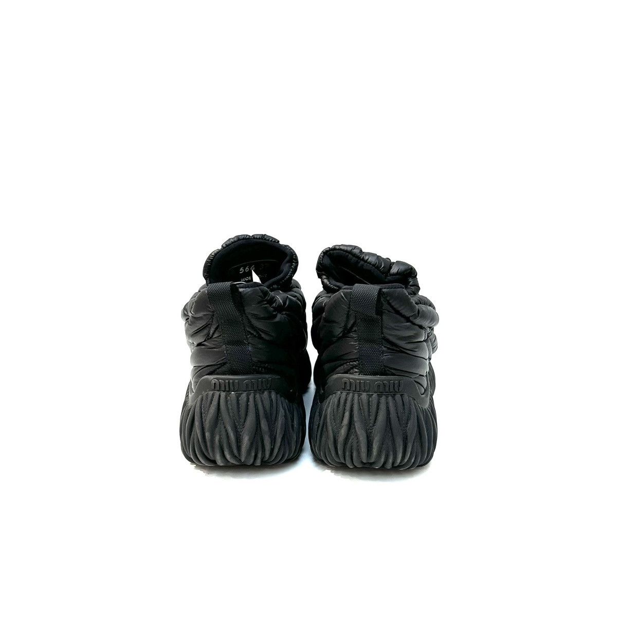 Miu Miu Miu Miu Quilted Padded Sneakers in black nylon Size US 7 / IT 37 - 3 Thumbnail