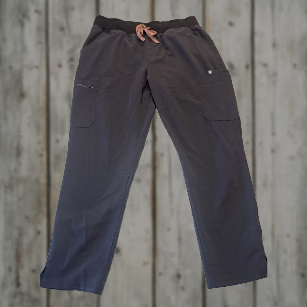Vintage FIGS Technical Collection Scrub Pants Cargo Bottoms Women 2XL Gray Polyester Spandex Medical Size US 39 - 1 Thumbnail