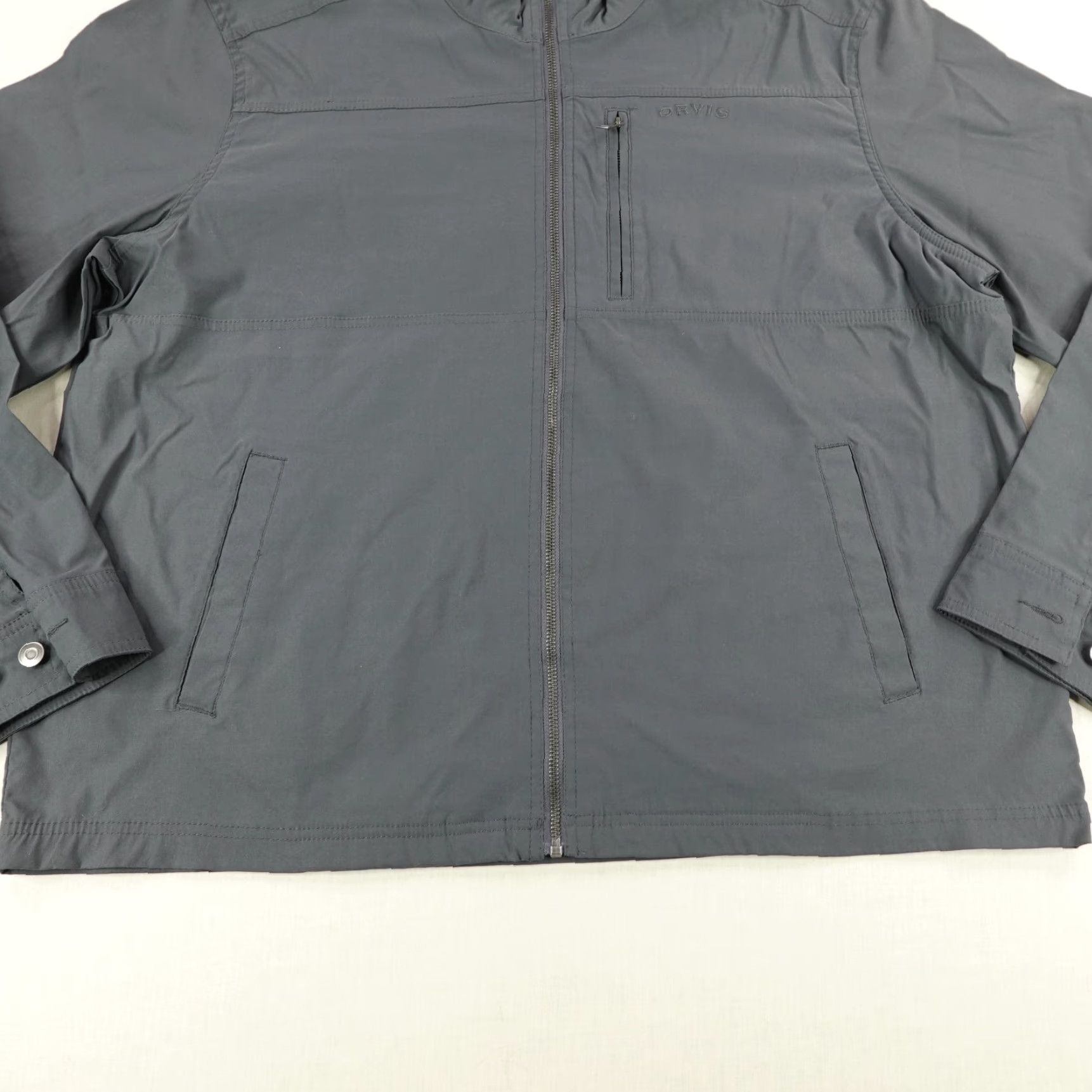 Orvis VINTAGE Orvis Jacket Mens 2XL Gray Windbreaker Bomber Utility Work Coat Full Zip Up Size US XXL / EU 58 / 5 - 4 Thumbnail