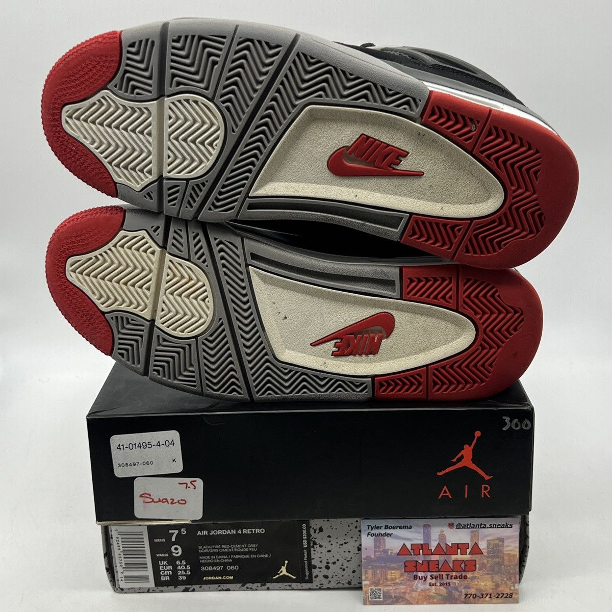 Jordan Brand Air Jordan 4 bred Size US 7.5 / EU 40-41 - 6 Thumbnail