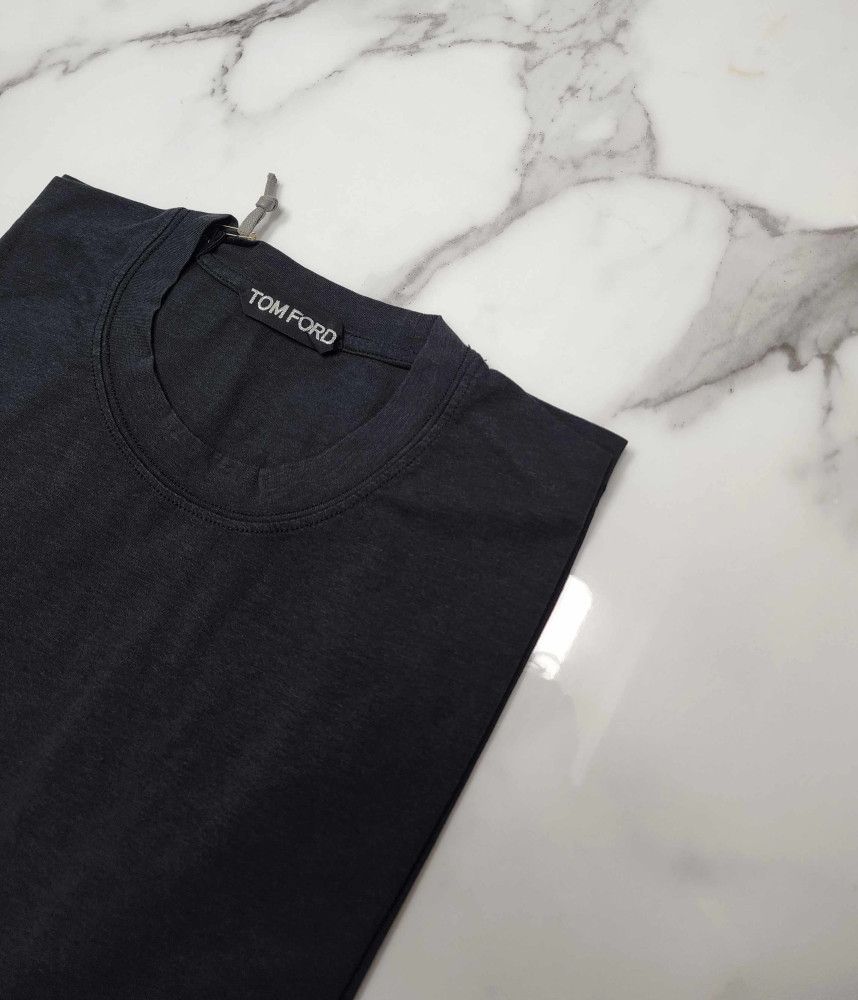 Tom Ford o1sm1stk0824 Lyocell Cotton T-Shirt in Black Size US L / EU 52-54 / 3 - 2 Thumbnail