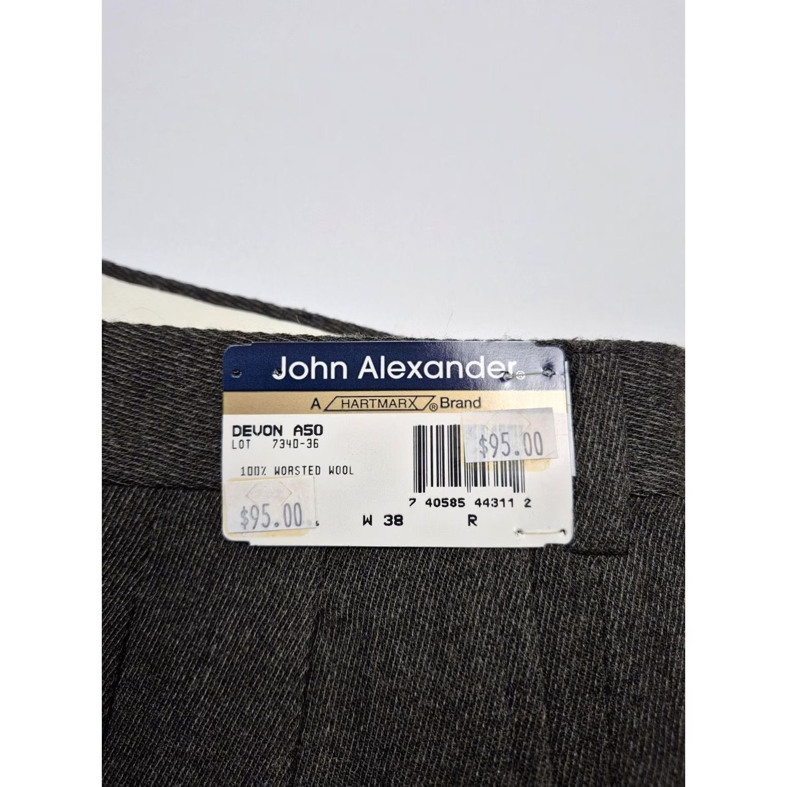 Vintage VINTAGE John Alexander Dress Pants Men's 38x36 Gray Wool Pleated Straight Unhemmed Size US 38 / EU 54 - 3 Thumbnail