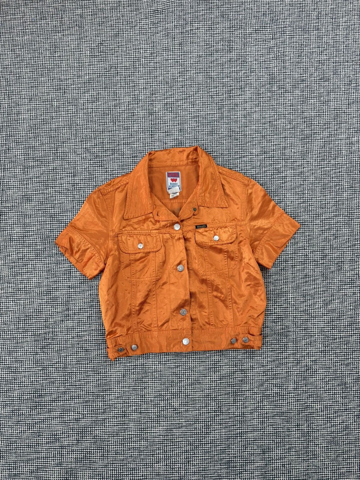Diesel Diesel vintage orange satin shiny short sleeve jacket Size S / US 4 / IT 40 - 1 Thumbnail