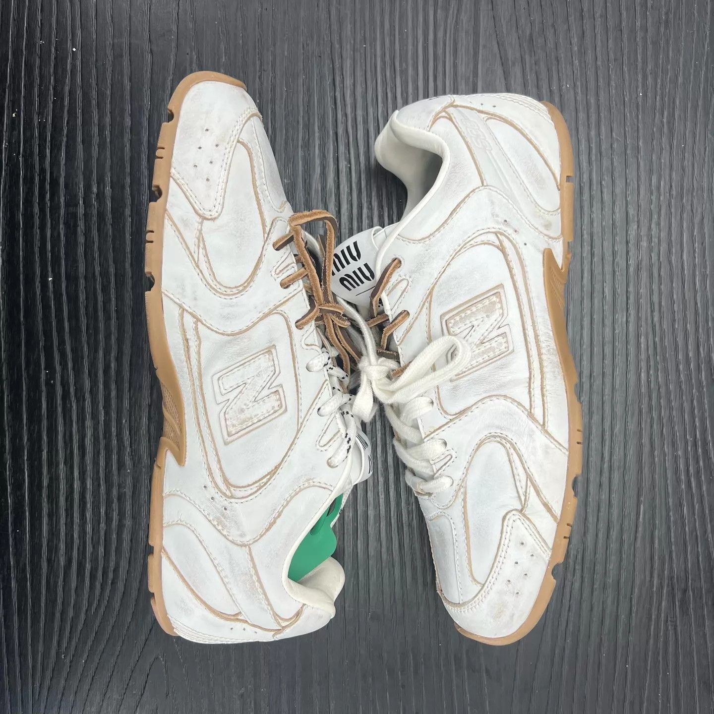 Miu Miu MIU MIU nb530 women's Distressed White 37.5 Size US 7 / IT 37 - 2 Thumbnail