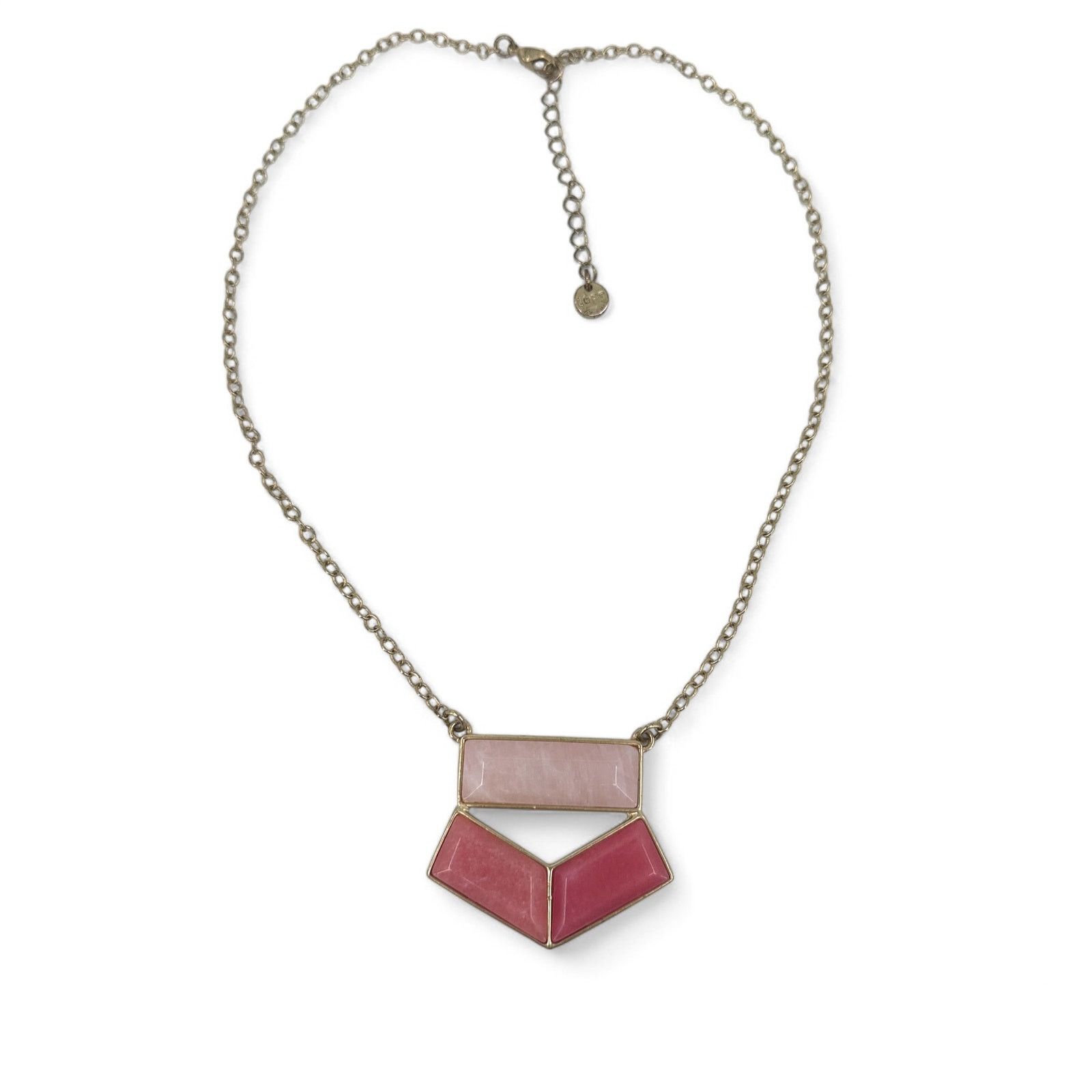 Loft LOFT Necklace Pink Geometric Pendant Color Block Ann Taylor Size ONE SIZE - 5 Thumbnail
